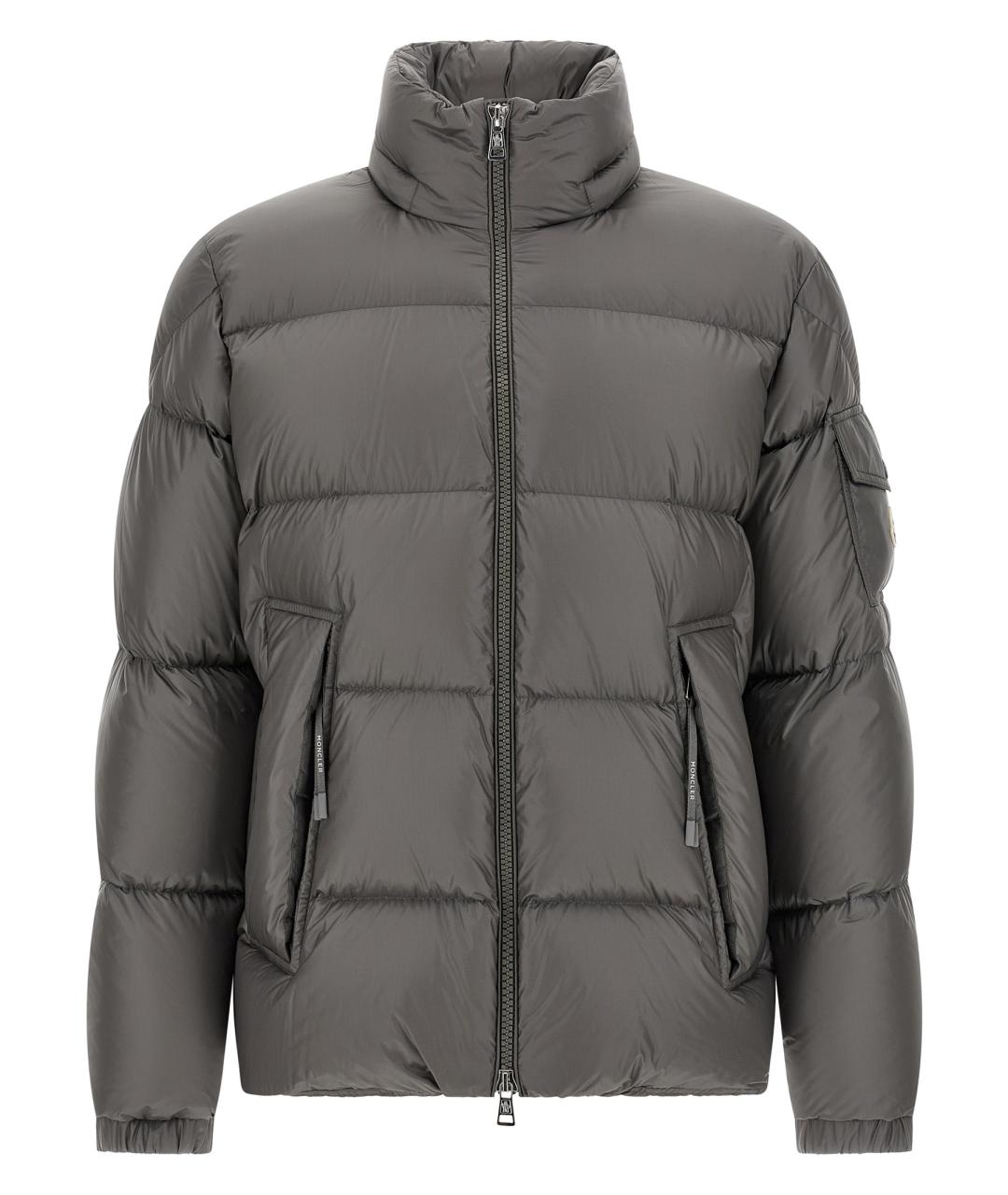 MONCLER Серый полиамидовый пуховик, фото 2