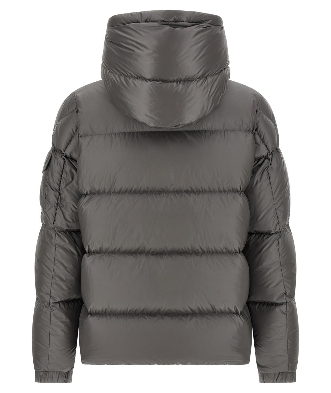 MONCLER Серый полиамидовый пуховик, фото 3