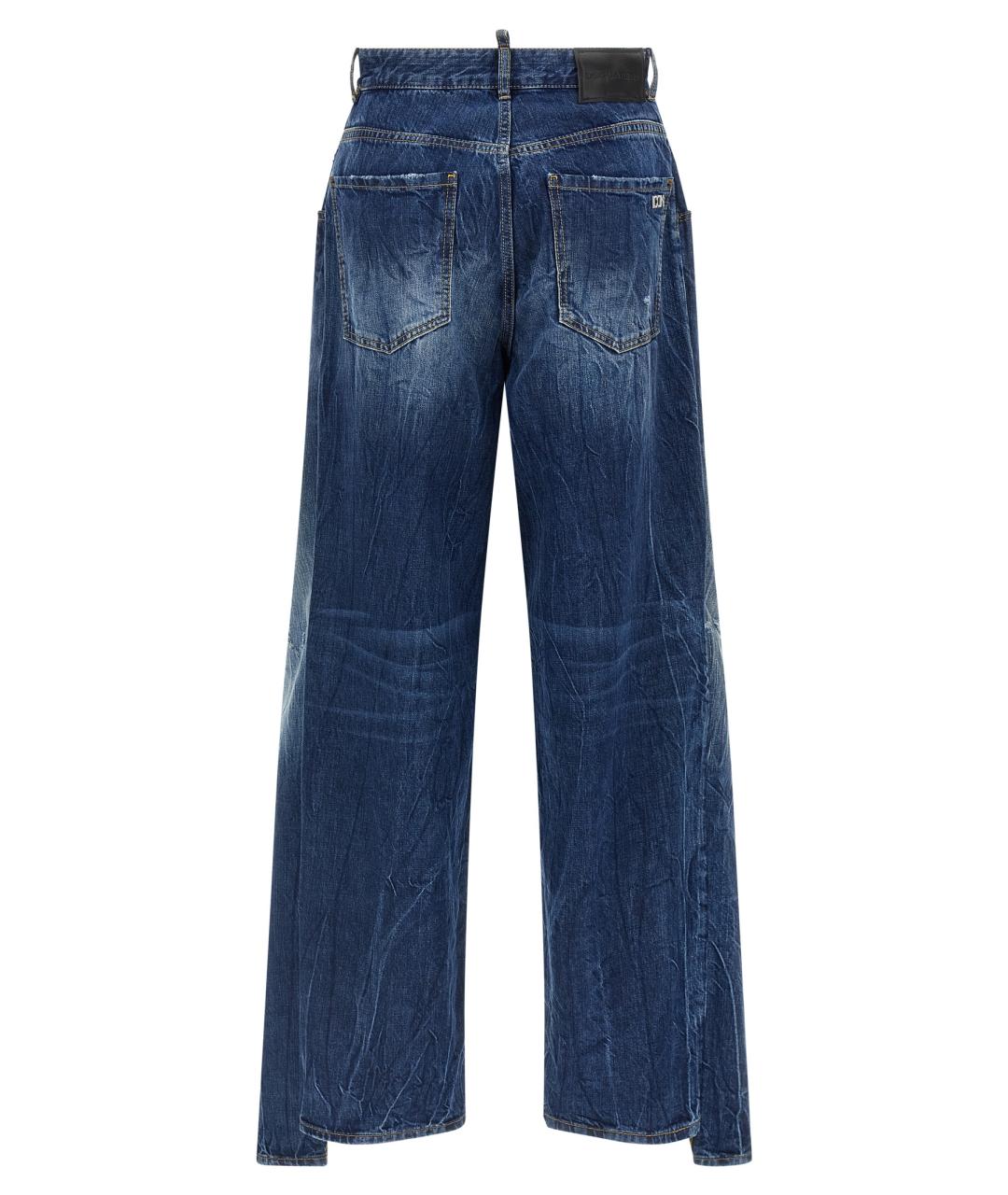 DSQUARED2 Синие хлопковые прямые джинсы, фото 2
