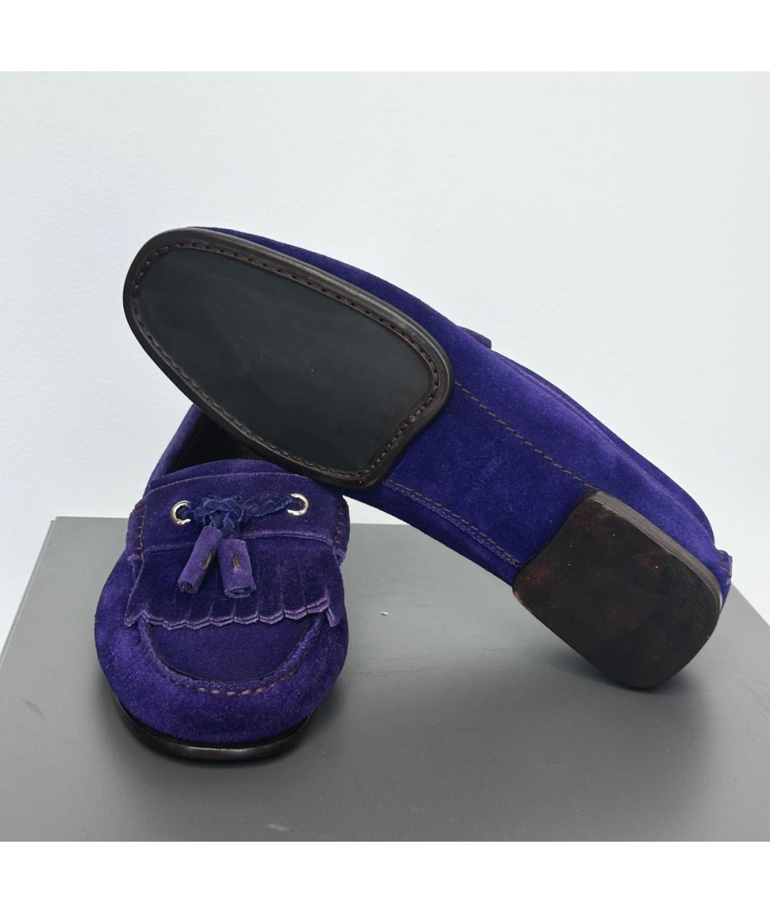 TOM FORD Фиолетовые замшевые лоферы, фото 7