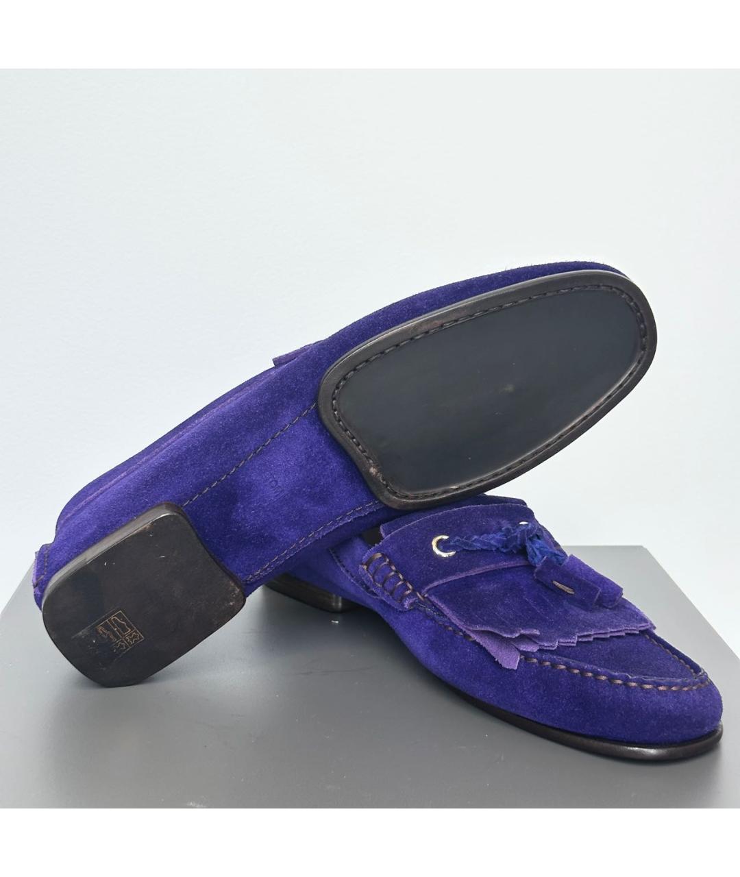 TOM FORD Фиолетовые замшевые лоферы, фото 6