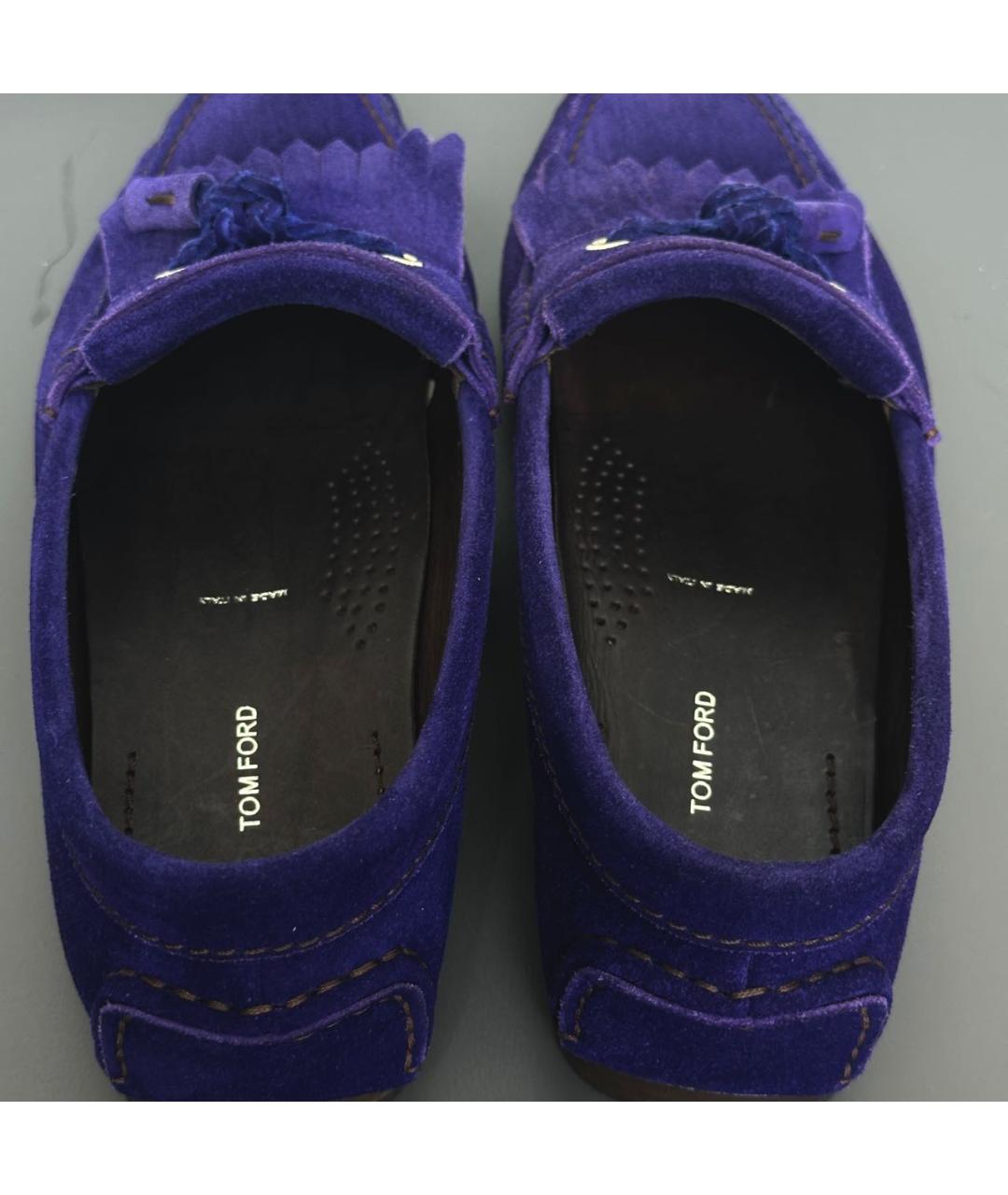 TOM FORD Фиолетовые замшевые лоферы, фото 5