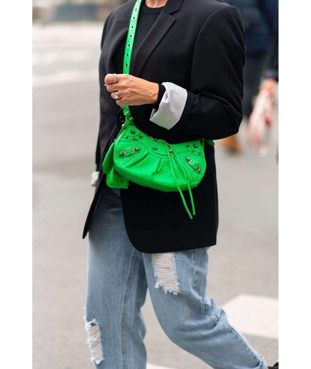 BALENCIAGA Зеленая кожаная сумка через плечо, фото 5