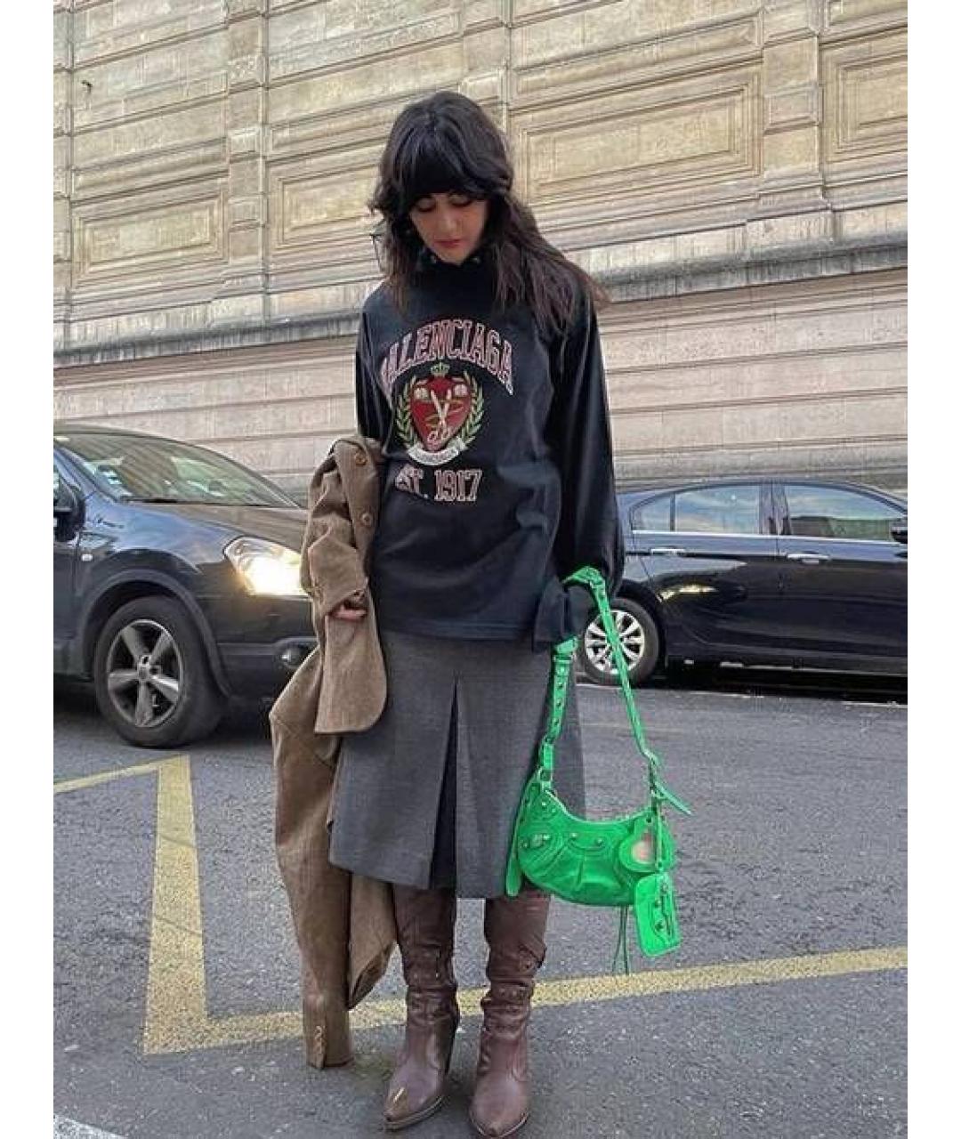 BALENCIAGA Зеленая кожаная сумка через плечо, фото 7