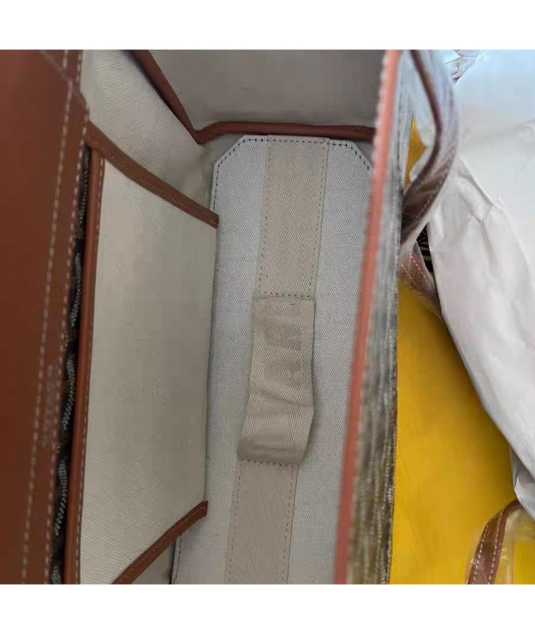 GOYARD Коричневая кожаная сумка тоут, фото 3