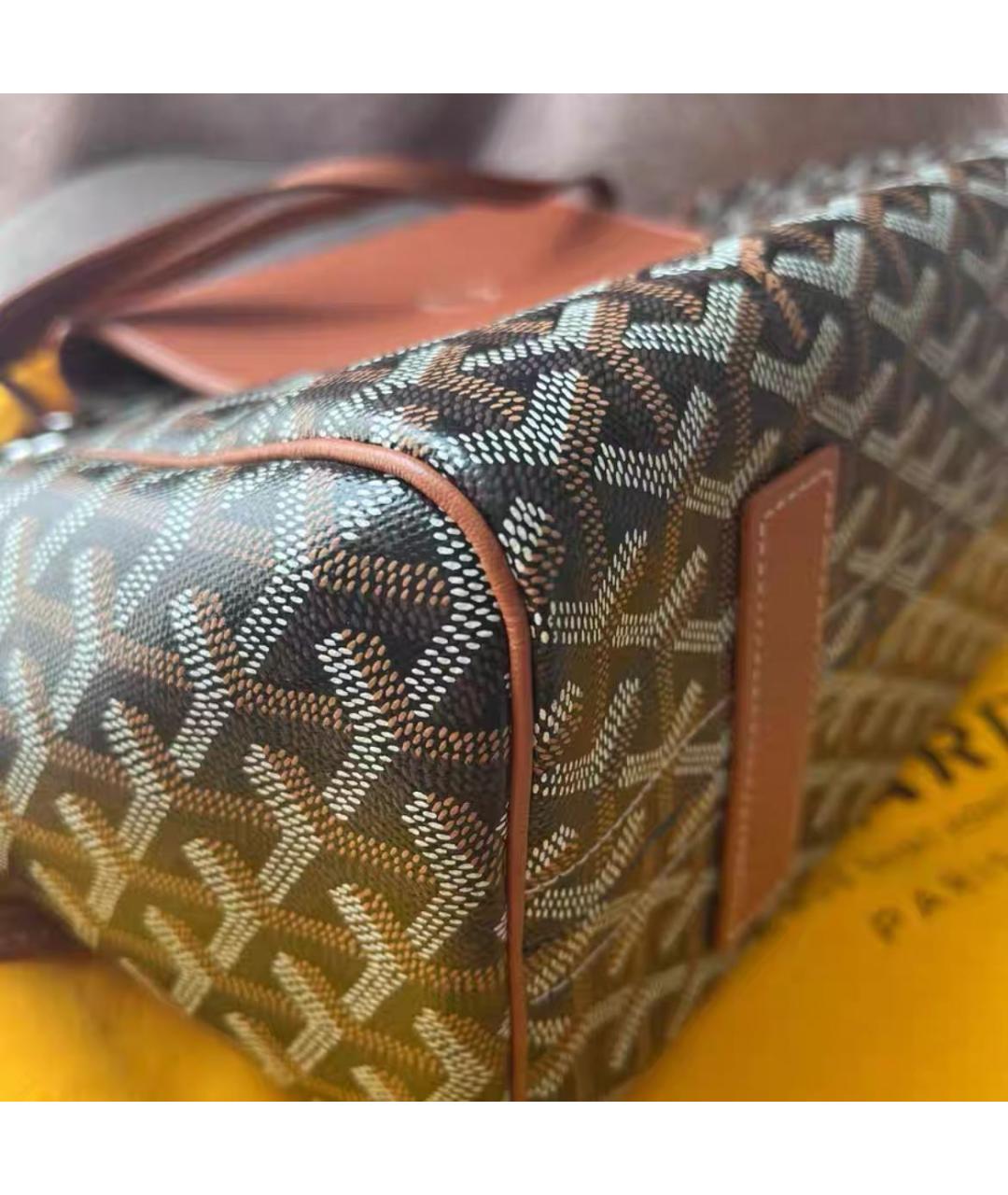 GOYARD Коричневая кожаная сумка тоут, фото 4