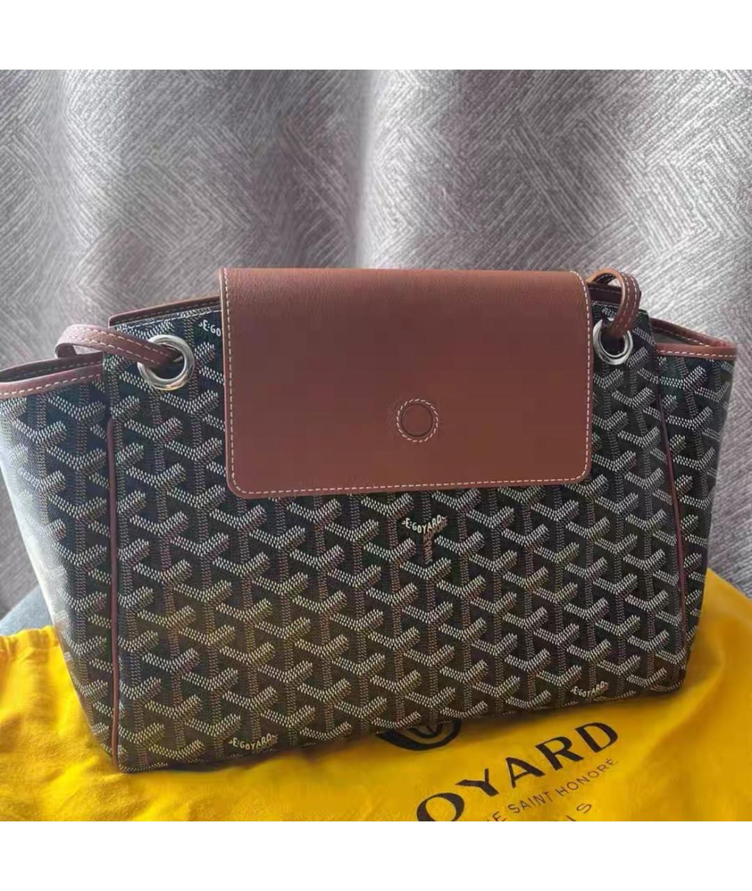 GOYARD Коричневая кожаная сумка тоут, фото 2