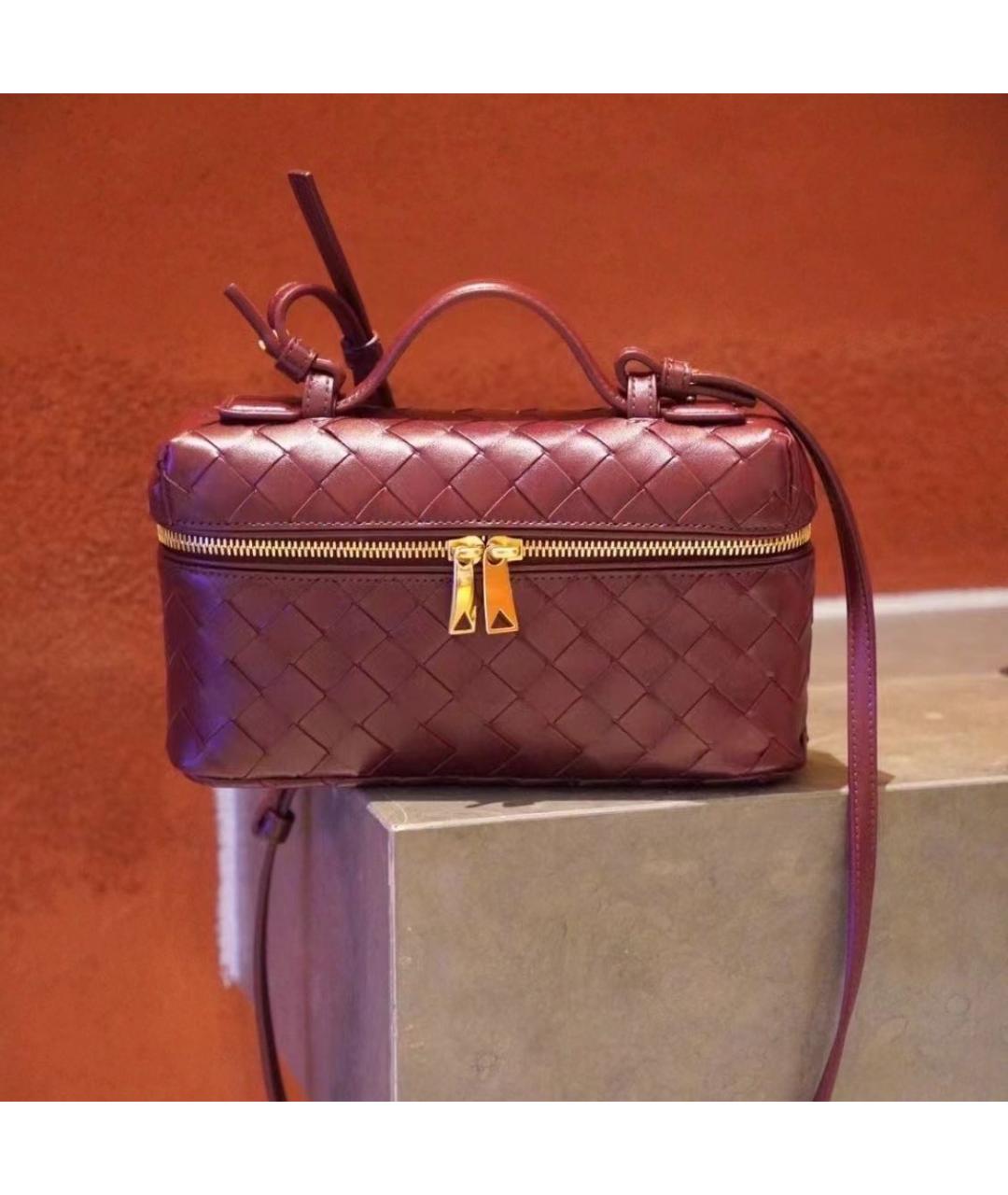 BOTTEGA VENETA Бордовая кожаная сумка через плечо, фото 4