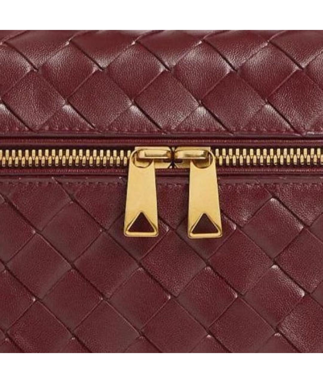 BOTTEGA VENETA Бордовая кожаная сумка через плечо, фото 2