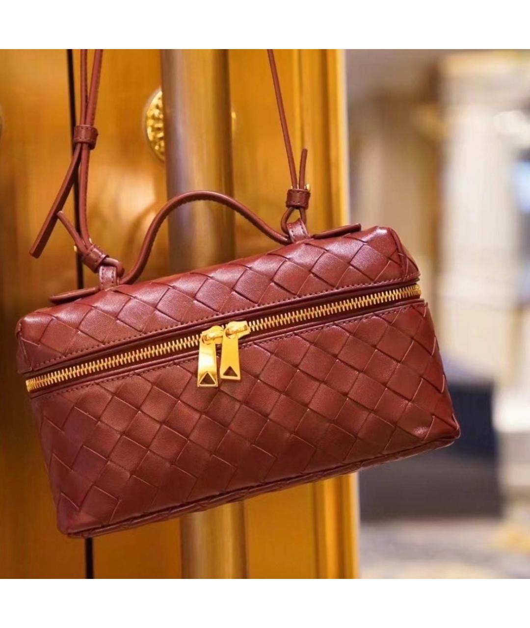 BOTTEGA VENETA Бордовая кожаная сумка через плечо, фото 3