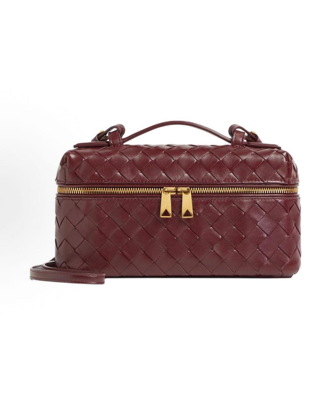 BOTTEGA VENETA Бордовая кожаная сумка через плечо, фото 1