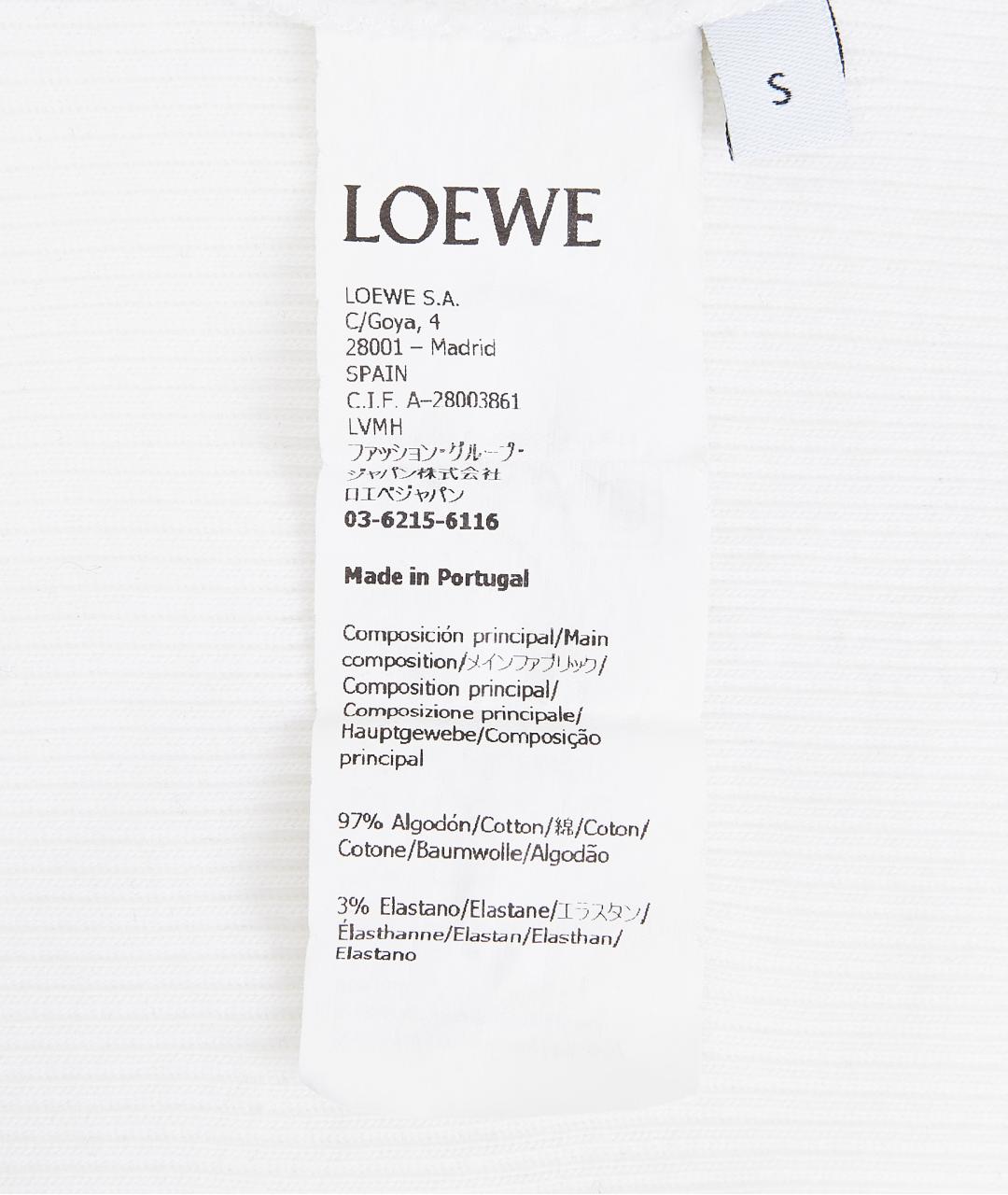 LOEWE Белая хлопковая майка, фото 5