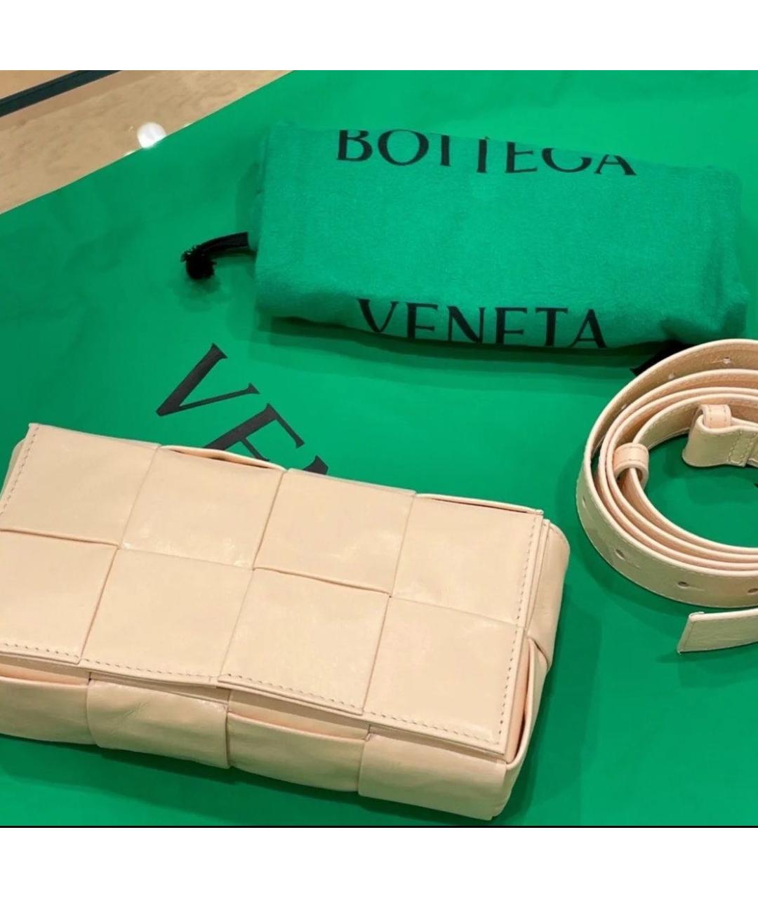 BOTTEGA VENETA Бежевая кожаная сумка через плечо, фото 2