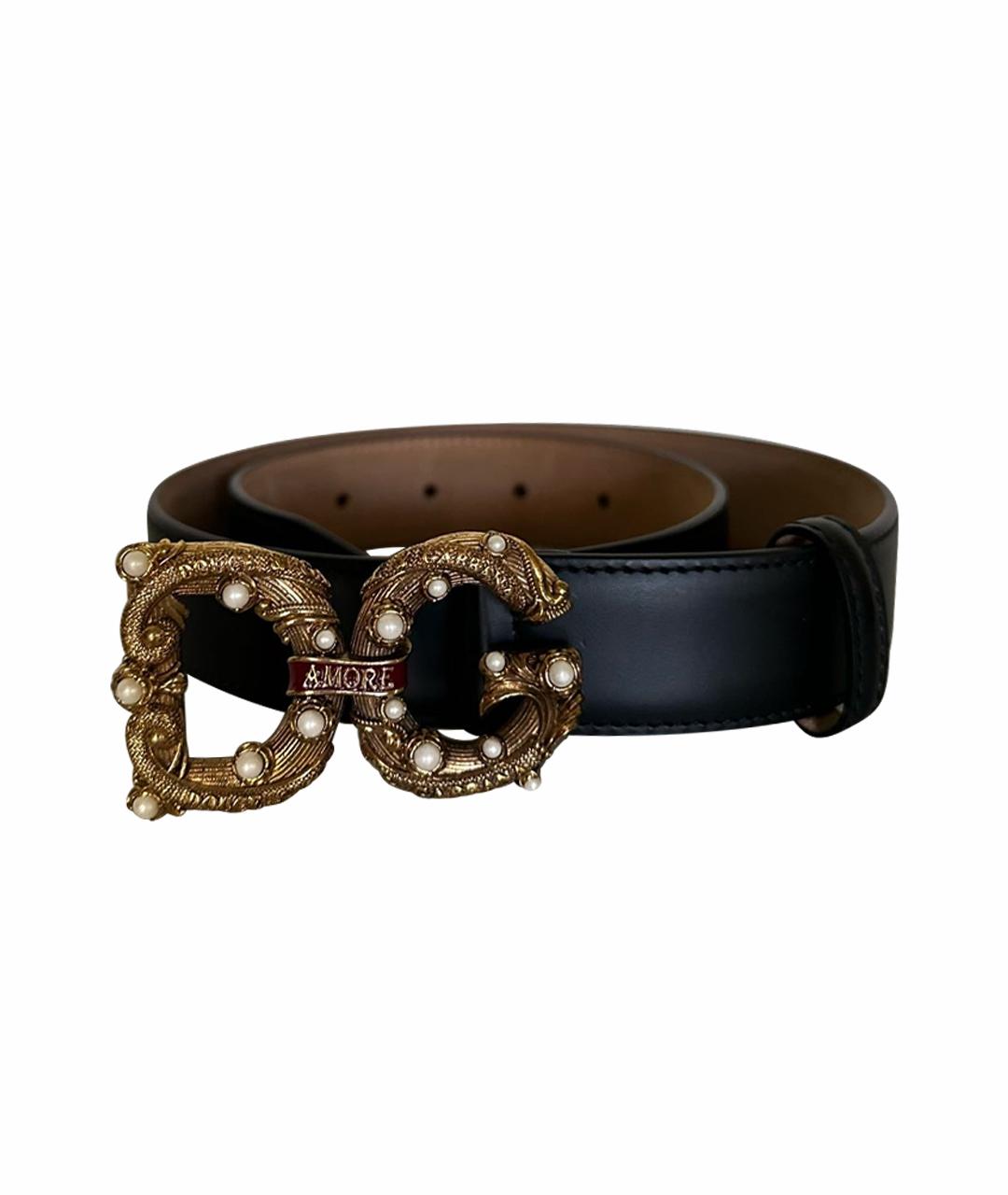 DOLCE&GABBANA Черный кожаный ремень, фото 1