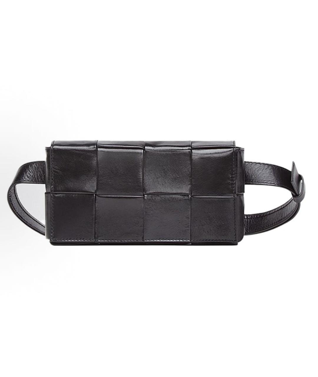 BOTTEGA VENETA Черная кожаная сумка через плечо, фото 1