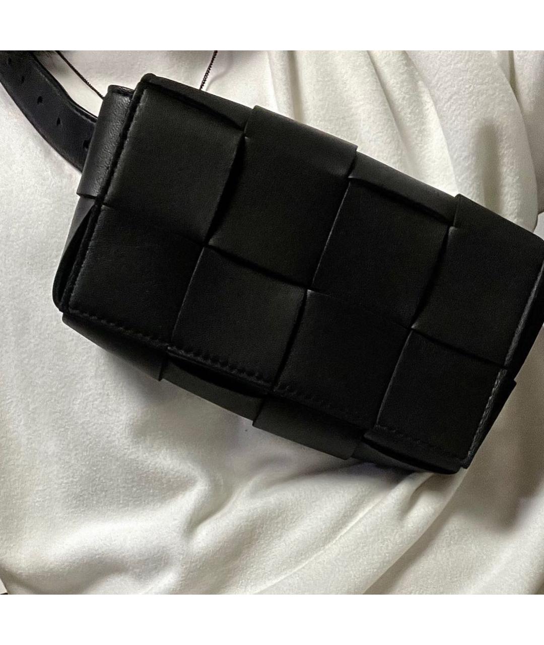 BOTTEGA VENETA Черная кожаная сумка через плечо, фото 3