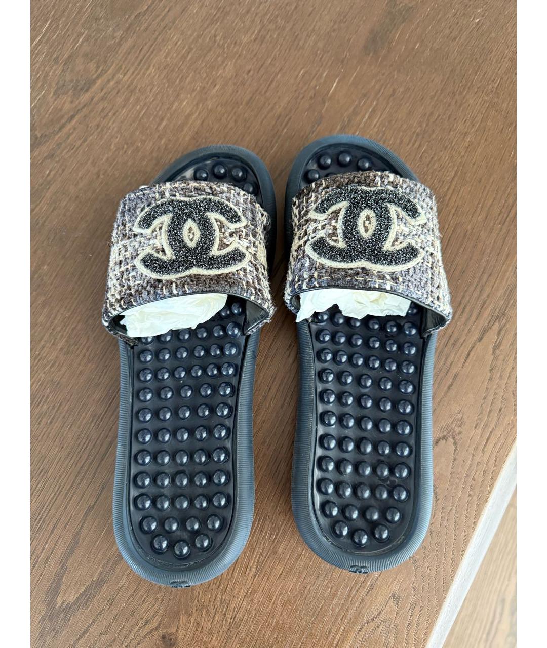 CHANEL Синие резиновые шлепанцы, фото 3
