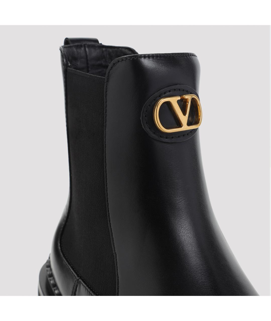 VALENTINO Черные кожаные ботинки, фото 5