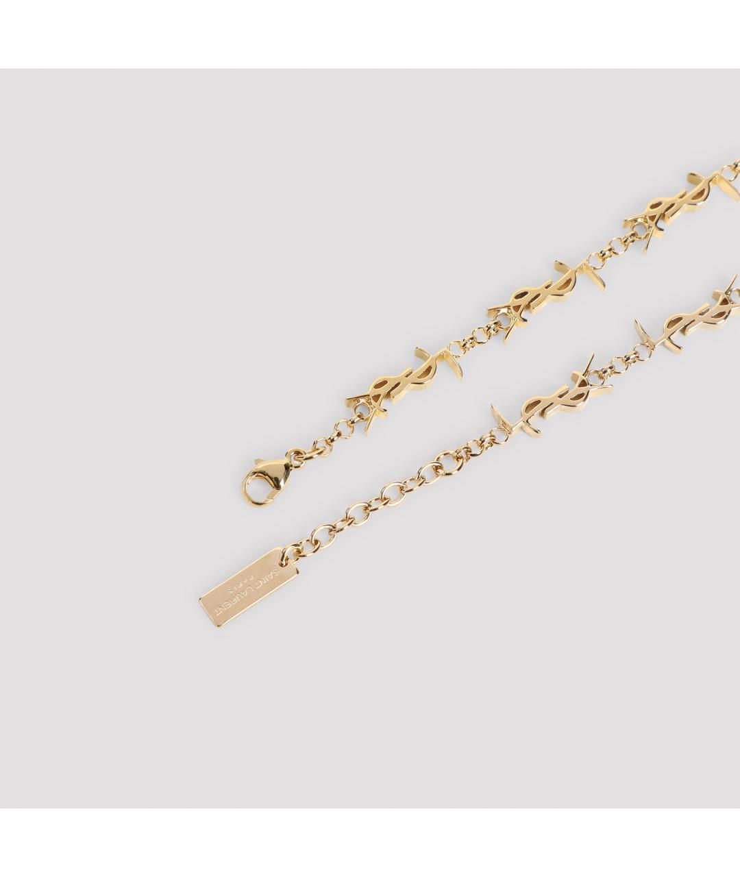 SAINT LAURENT Золотой металлический браслет, фото 4