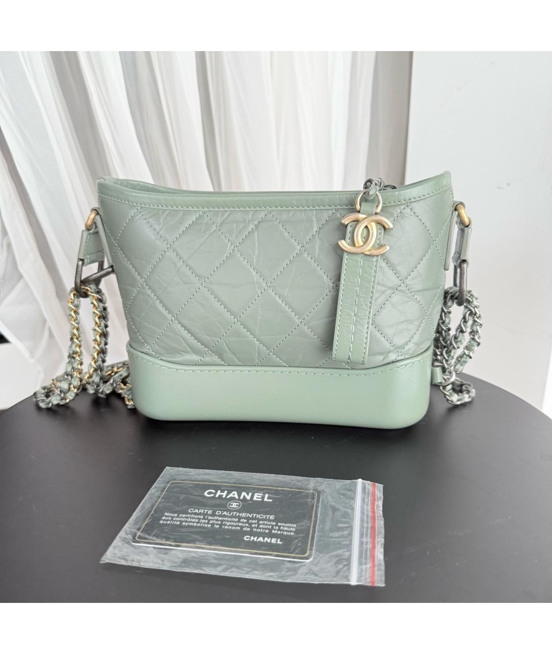 CHANEL Серая кожаная сумка через плечо, фото 3