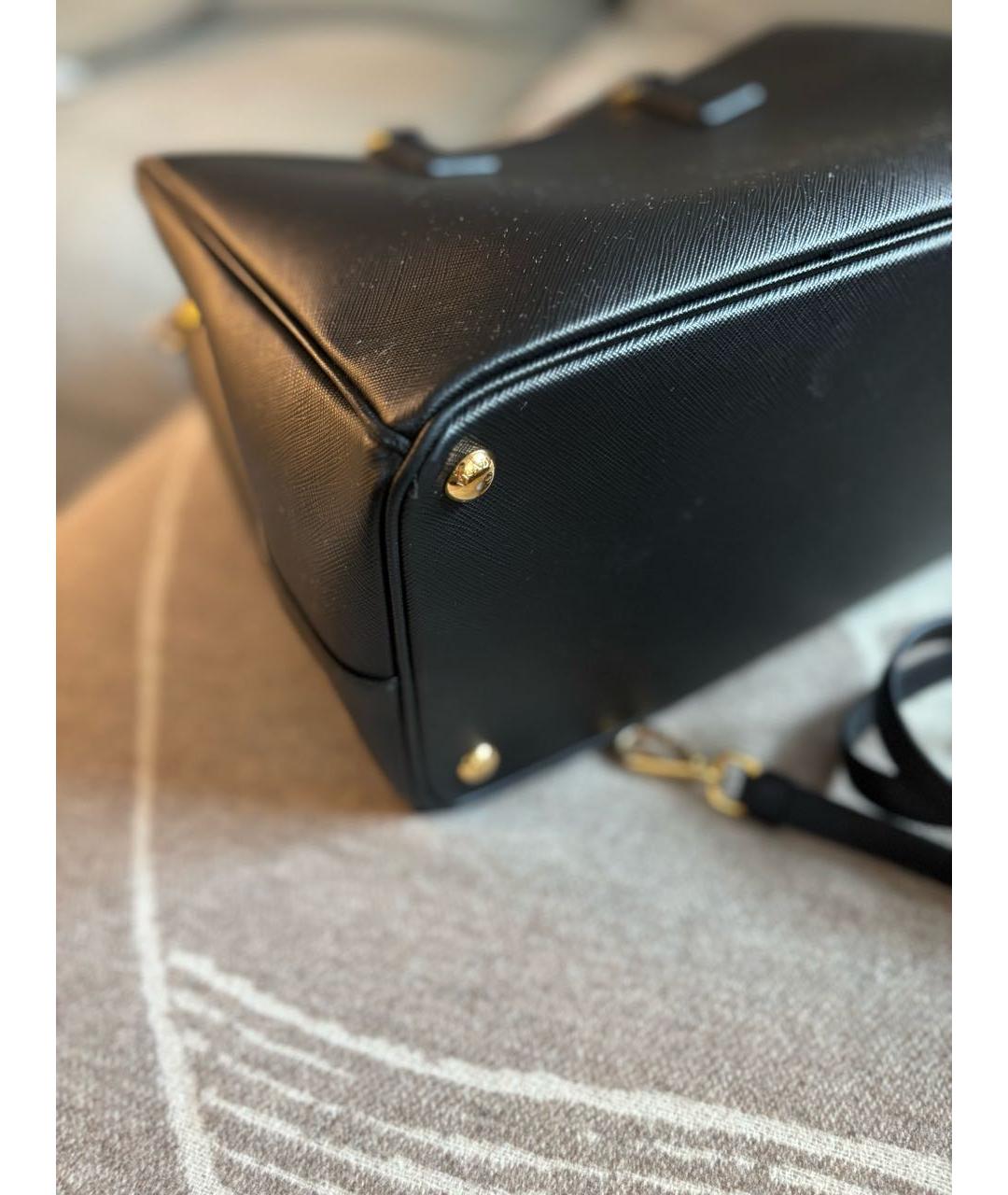 PRADA Черная кожаная сумка тоут, фото 5