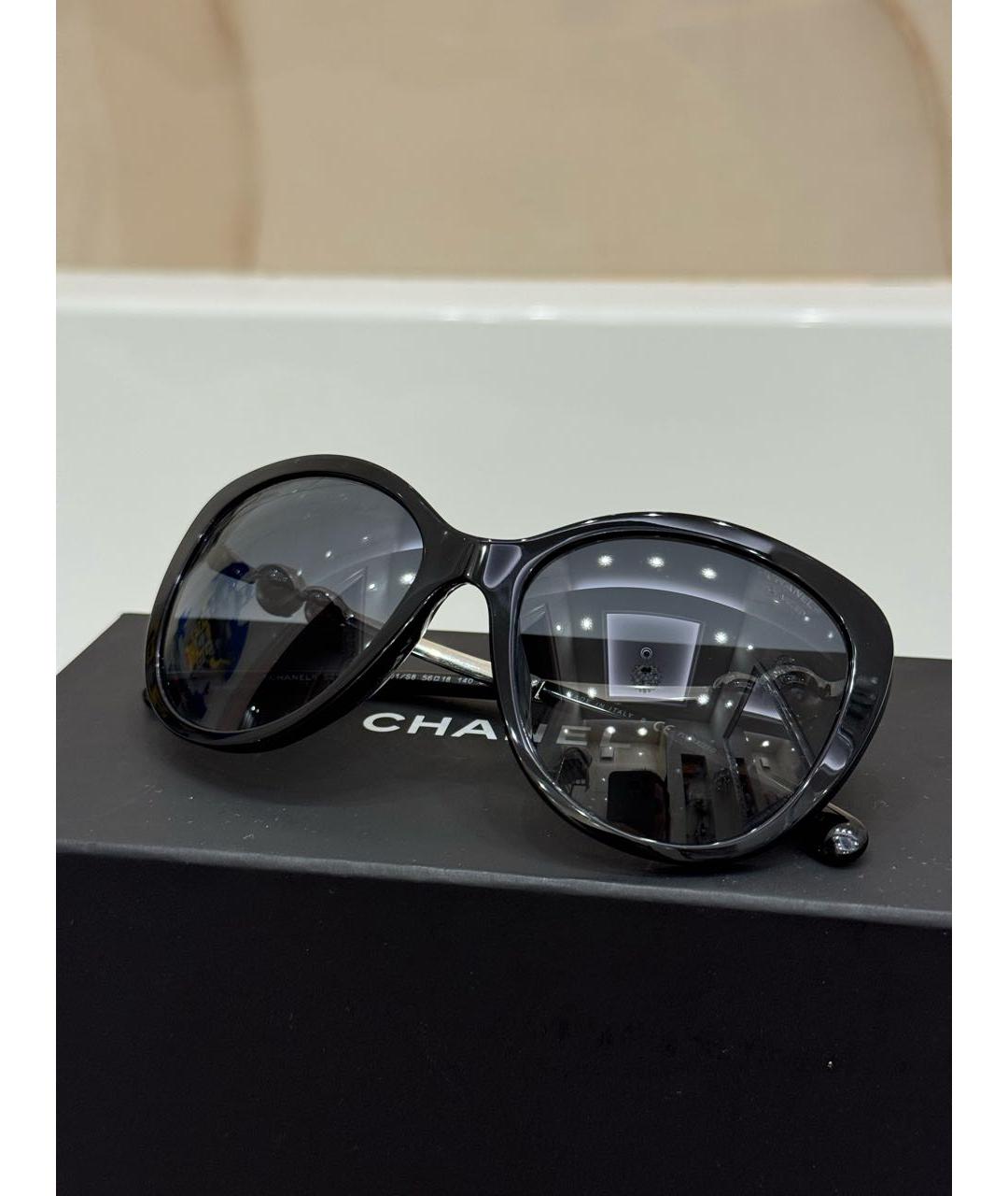CHANEL Черные пластиковые солнцезащитные очки, фото 7