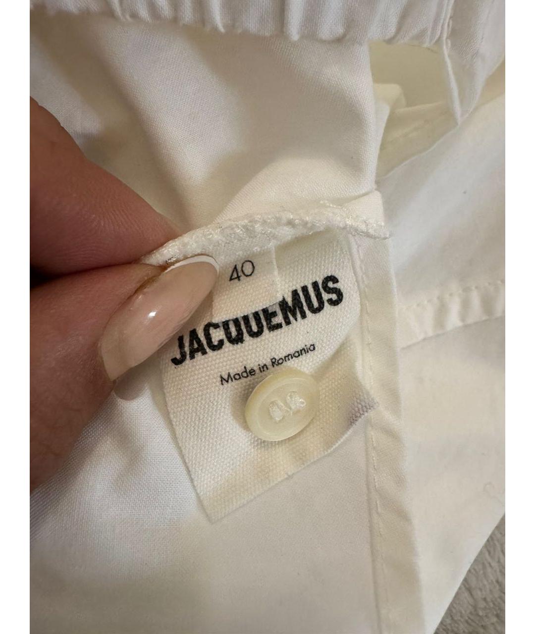 JACQUEMUS Белая хлопковая рубашка, фото 6