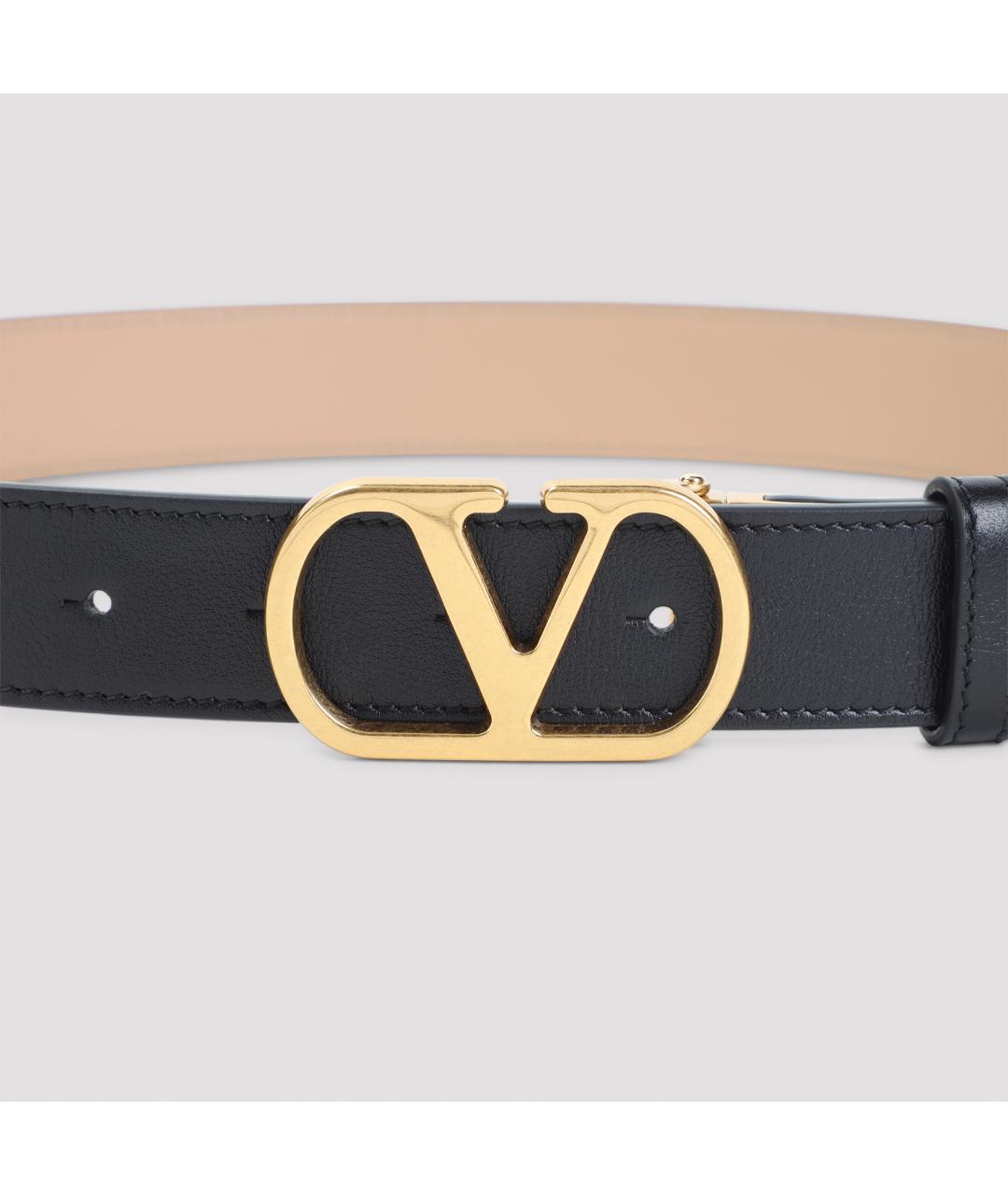 VALENTINO Черный кожаный ремень, фото 4
