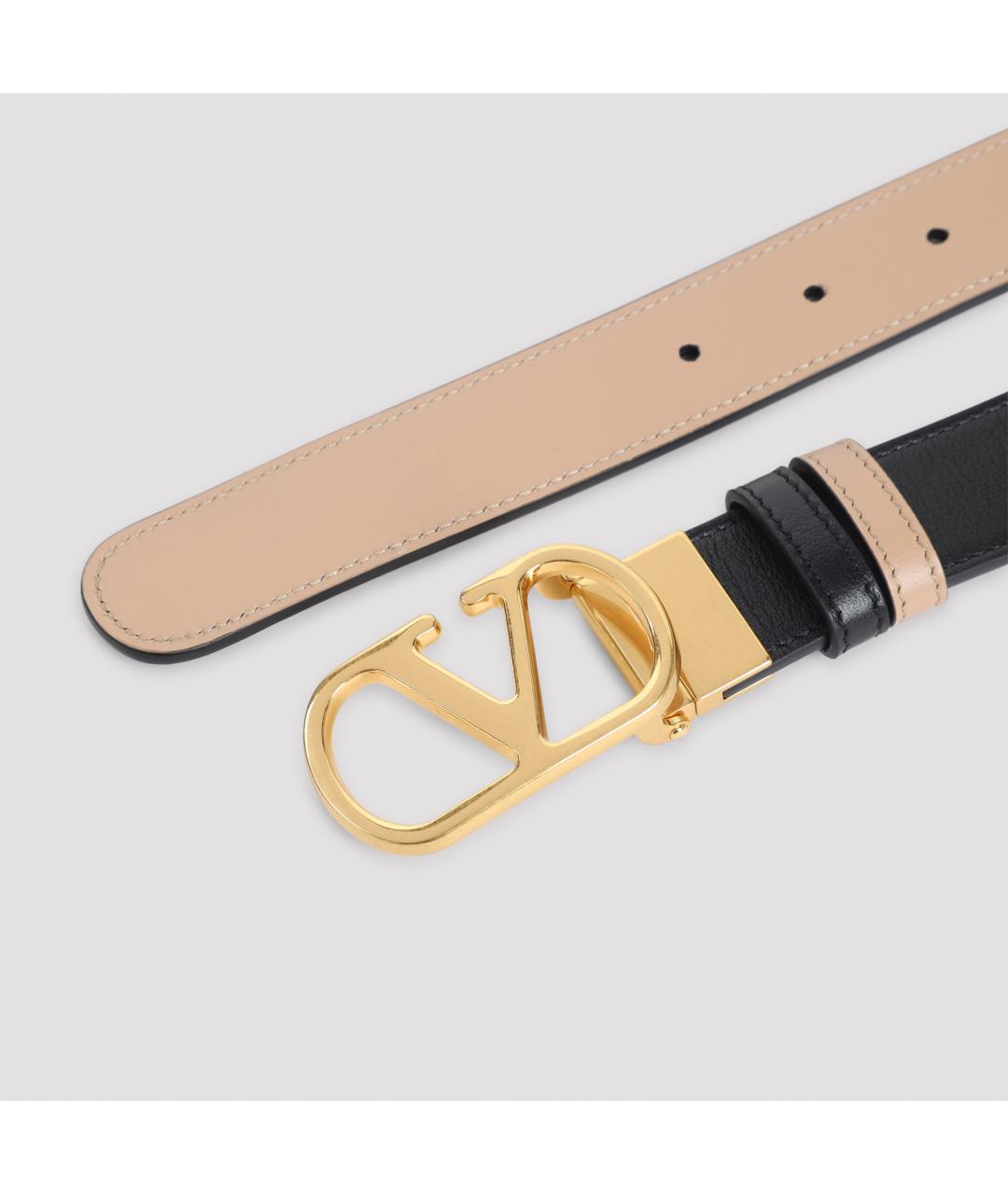 VALENTINO Черный кожаный ремень, фото 5