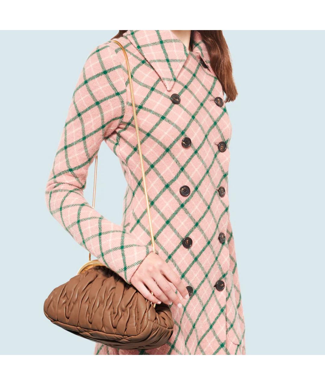 MIU MIU Коричневая кожаная сумка через плечо, фото 4