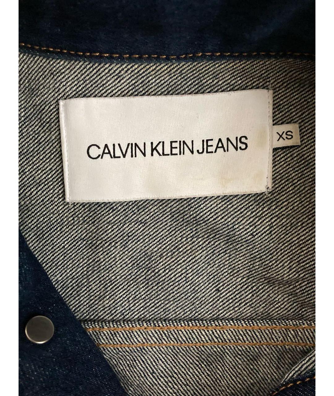 CALVIN KLEIN Темно-синий хлопковый пиджак, фото 3