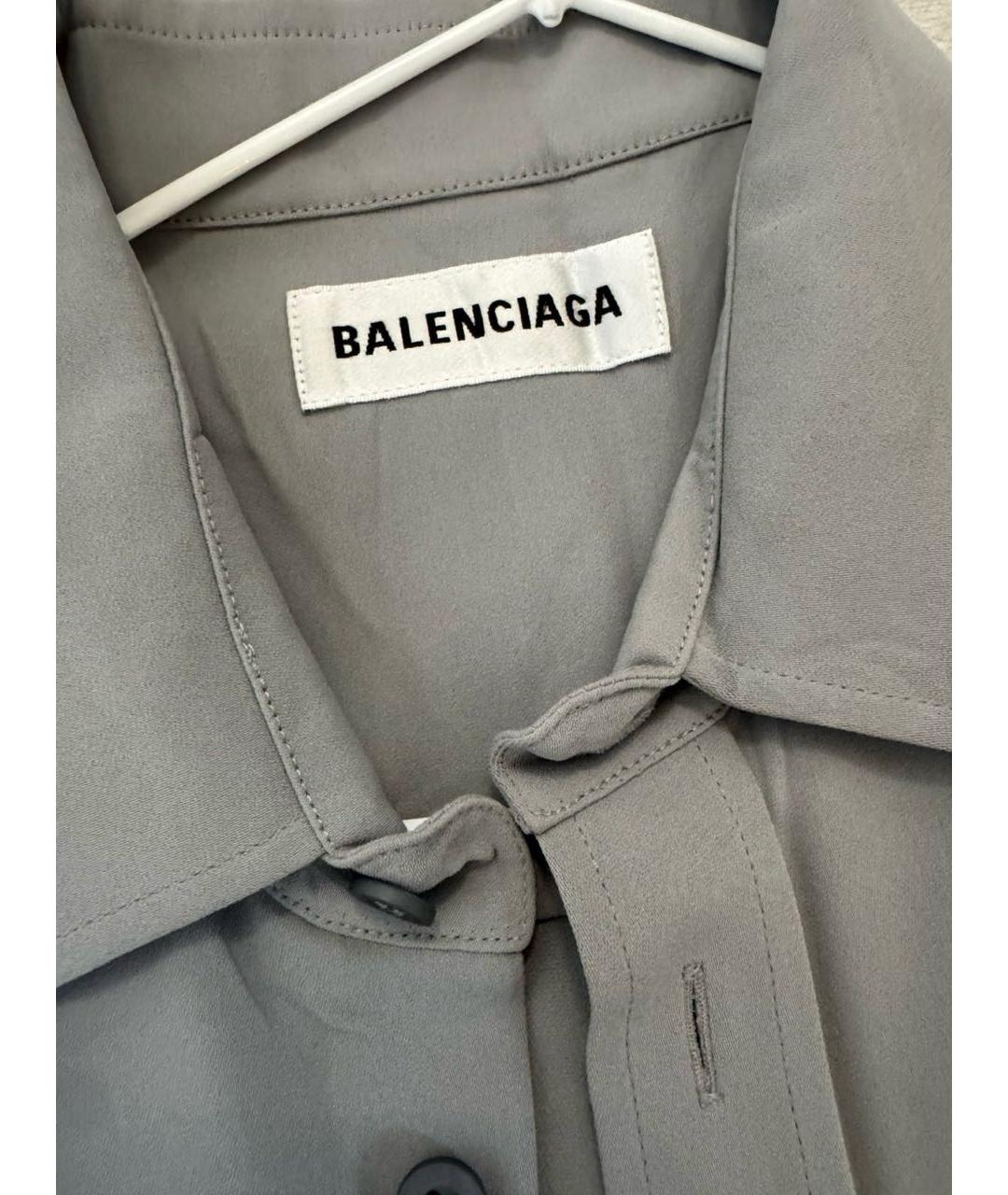 BALENCIAGA Серая полиэстеровая рубашка, фото 3