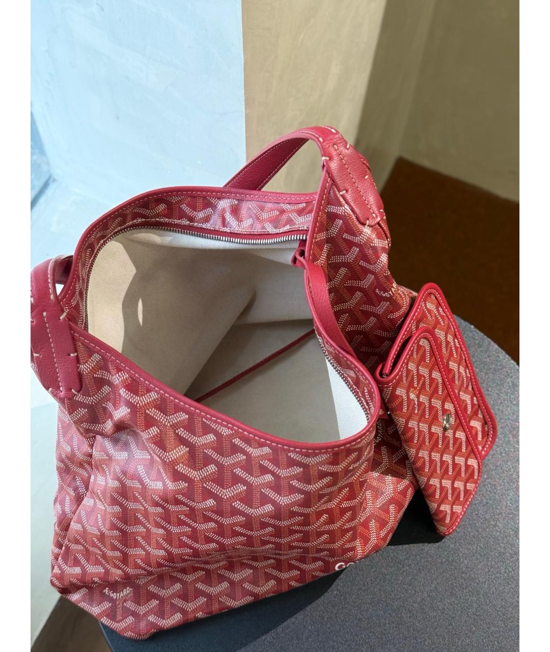GOYARD Красная сумка через плечо из искусственной кожи, фото 9