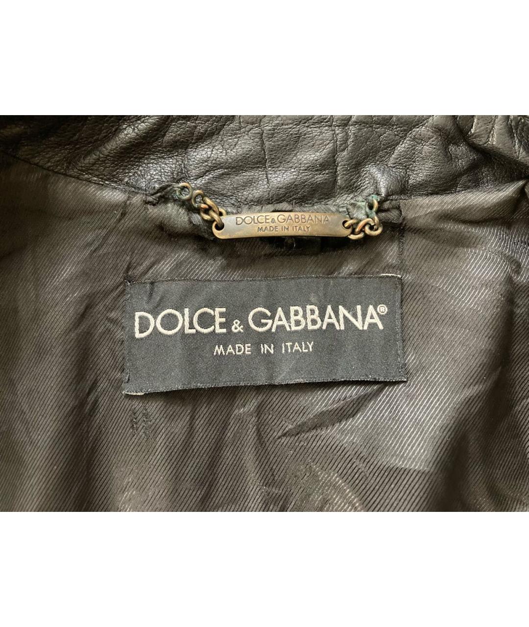DOLCE&GABBANA Черная кожаная куртка, фото 3