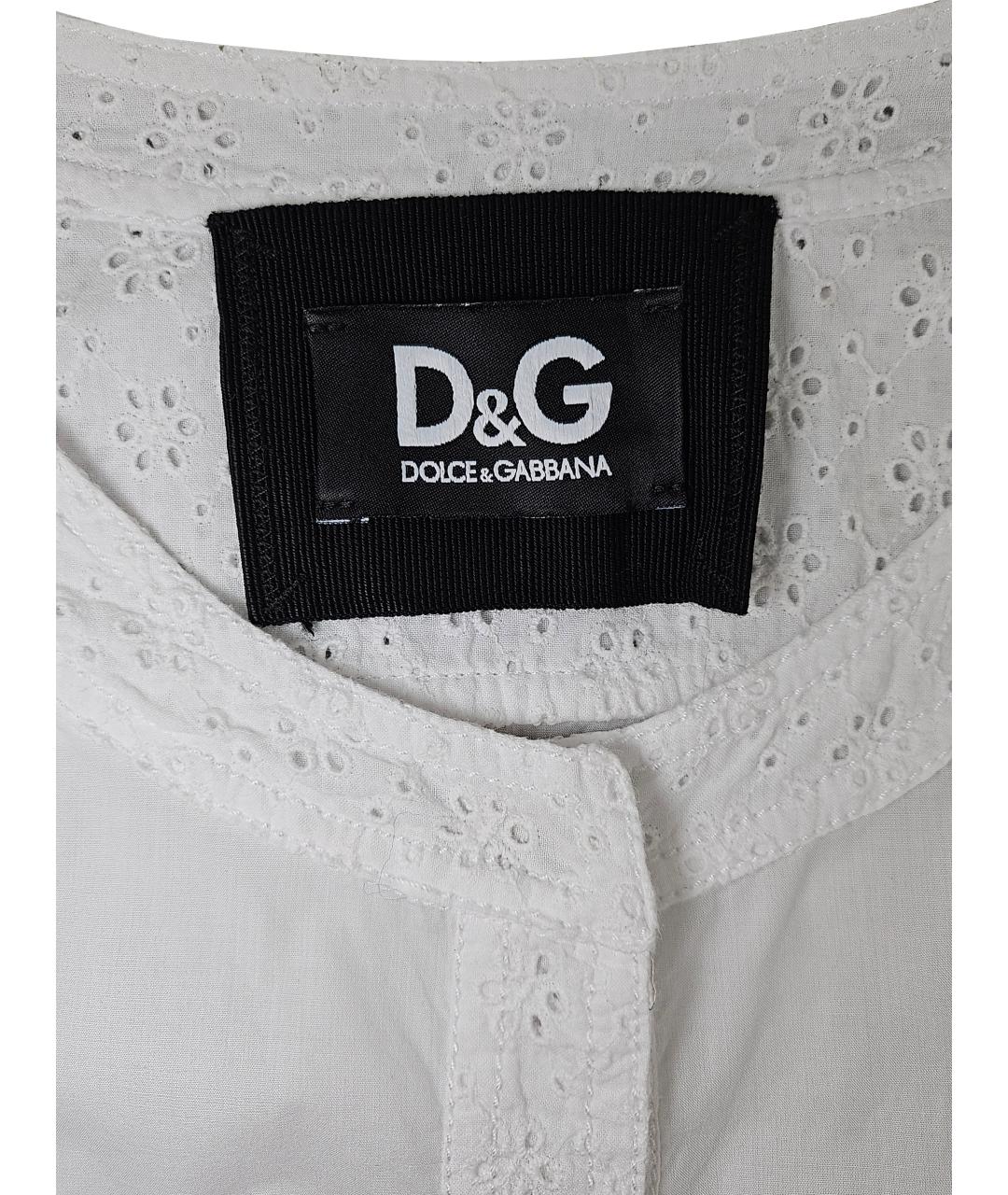 DOLCE&GABBANA Белая хлопковая рубашка, фото 4