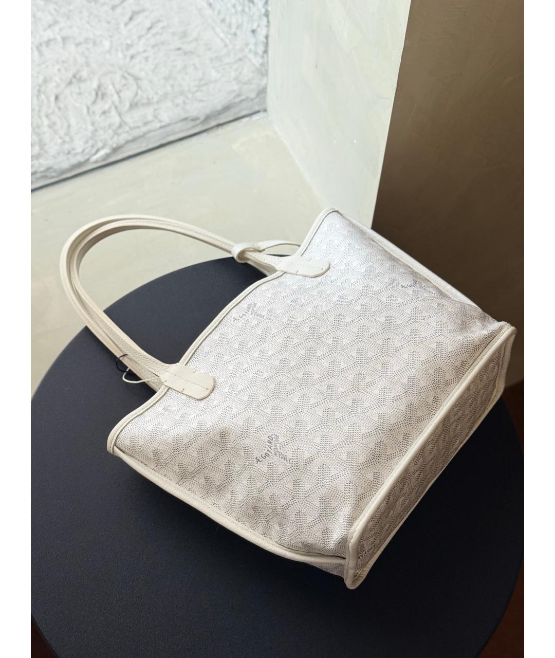 GOYARD Белая сумка с короткими ручками из искусственной кожи, фото 8