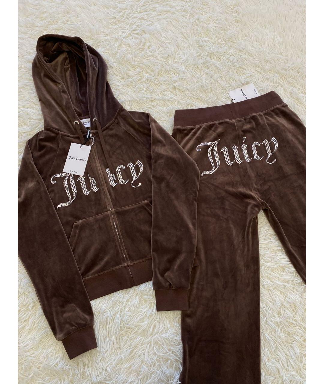JUICY COUTURE Коричневый велюровый спортивные костюмы, фото 2