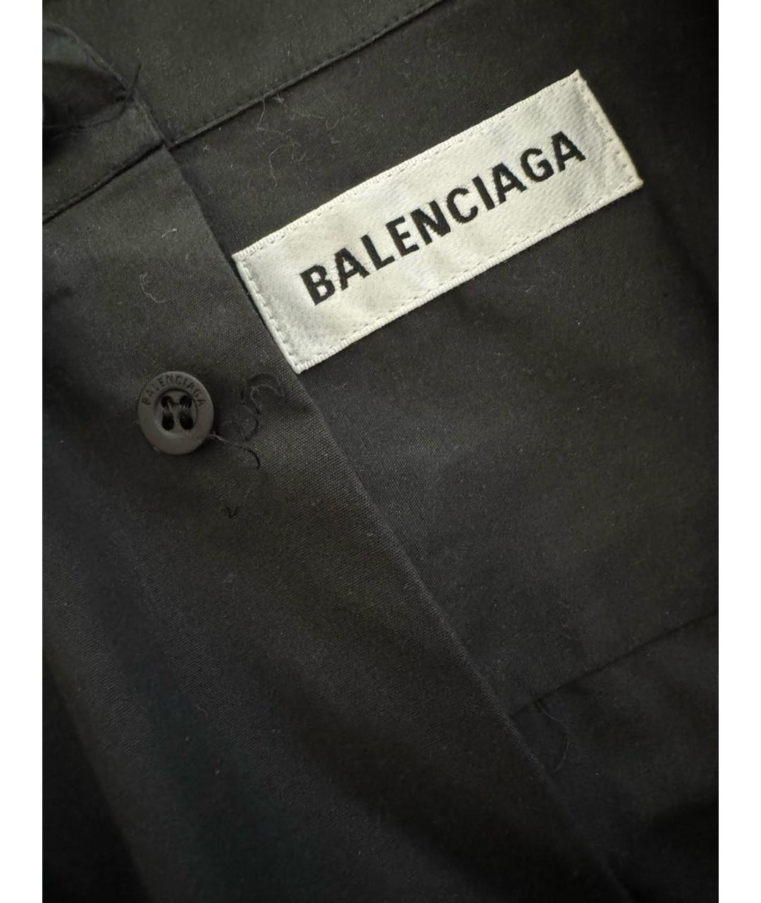 BALENCIAGA Черная хлопковая рубашка, фото 3