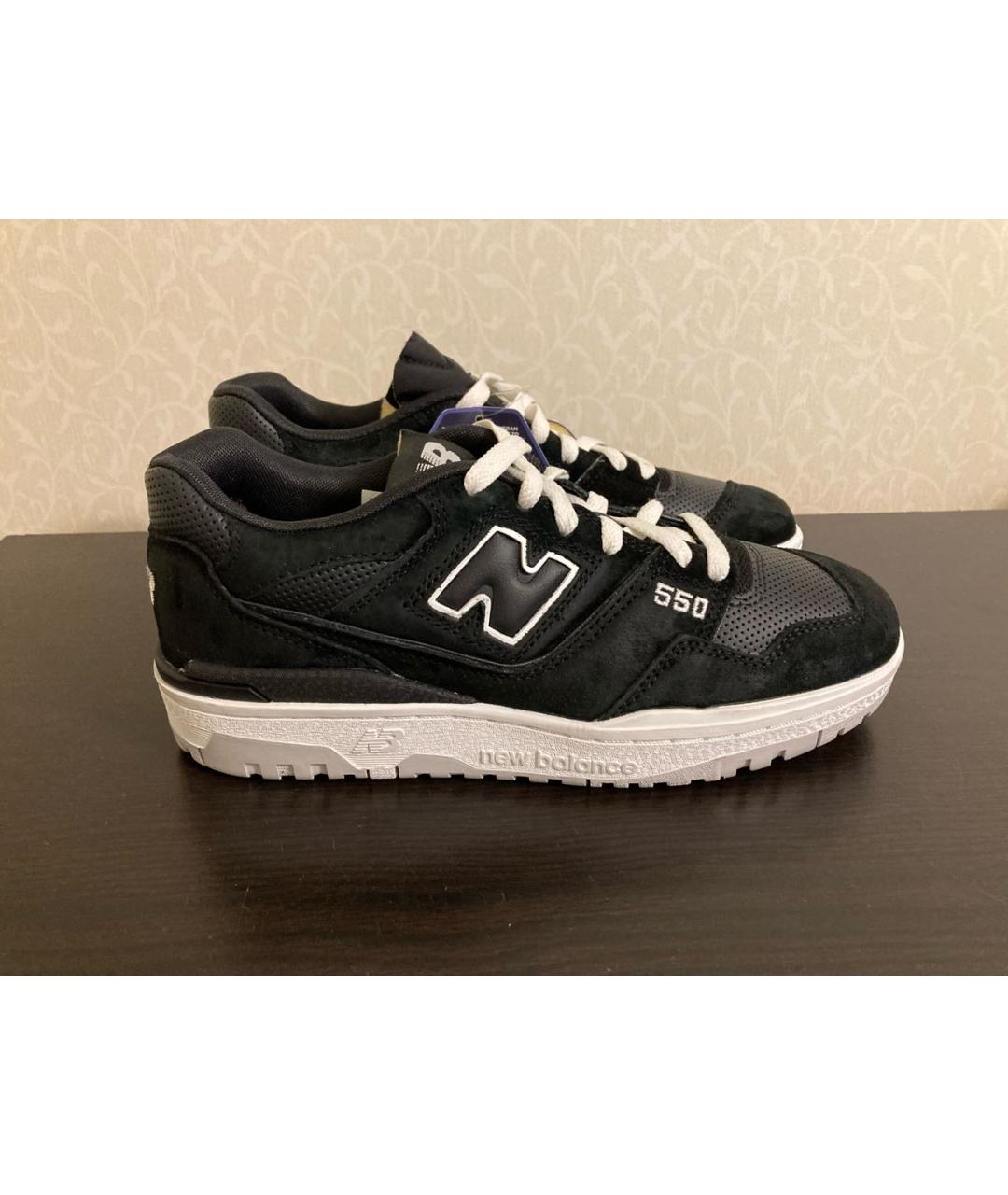 NEW BALANCE Черные кожаные низкие кроссовки / кеды, фото 7