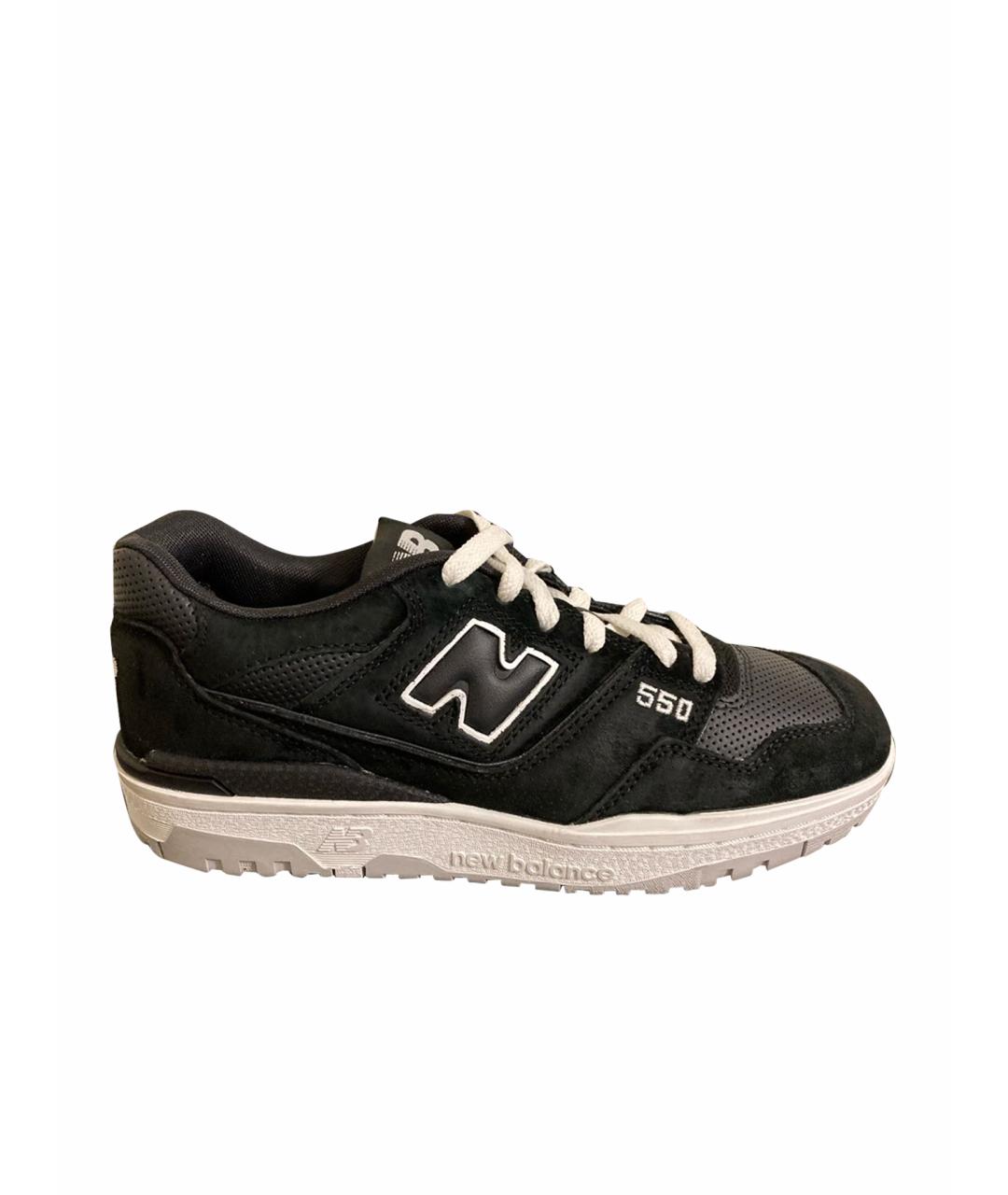 NEW BALANCE Черные кожаные низкие кроссовки / кеды, фото 1