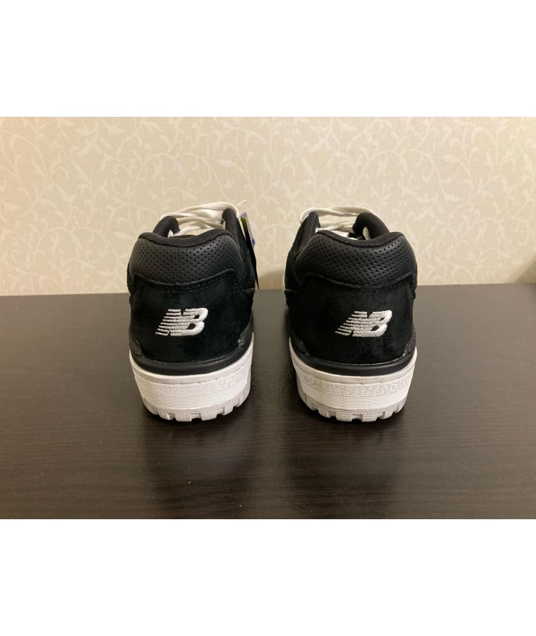 NEW BALANCE Черные кожаные низкие кроссовки / кеды, фото 4