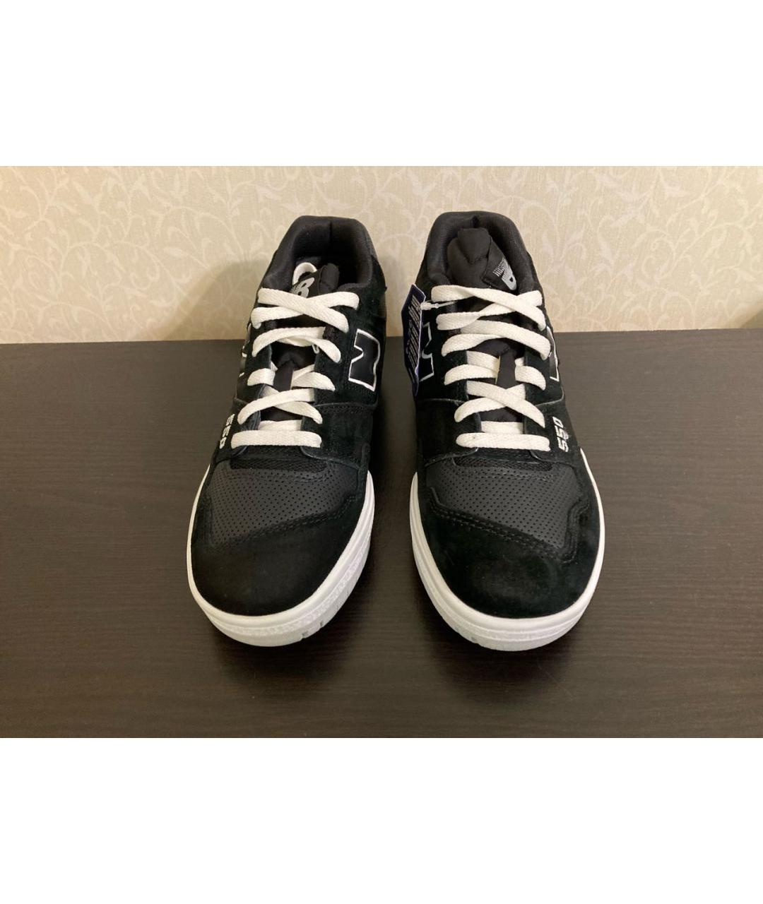 NEW BALANCE Черные кожаные низкие кроссовки / кеды, фото 2
