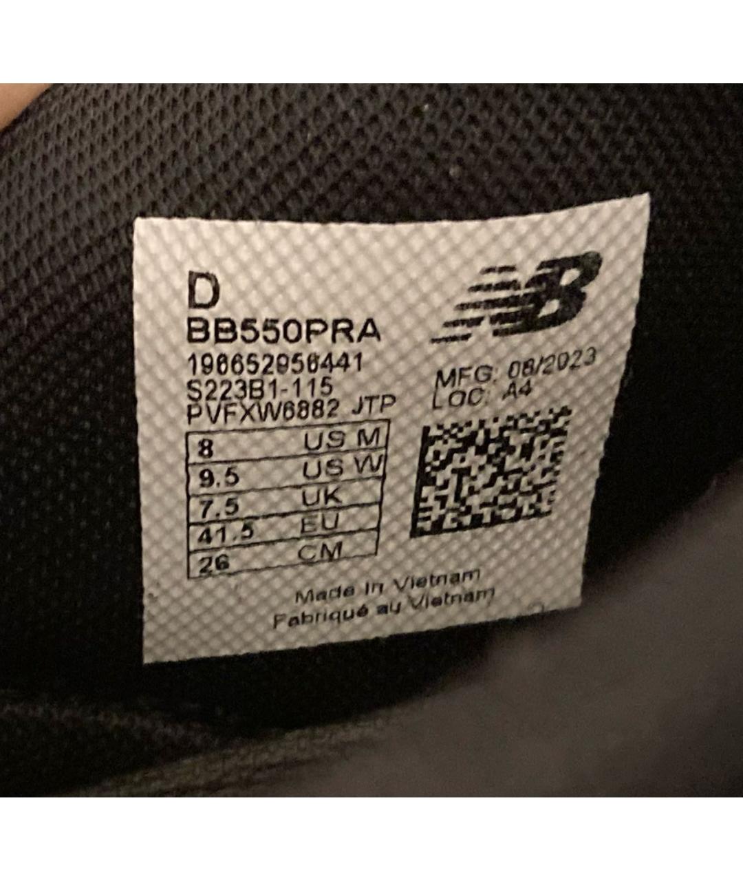 NEW BALANCE Черные кожаные низкие кроссовки / кеды, фото 5