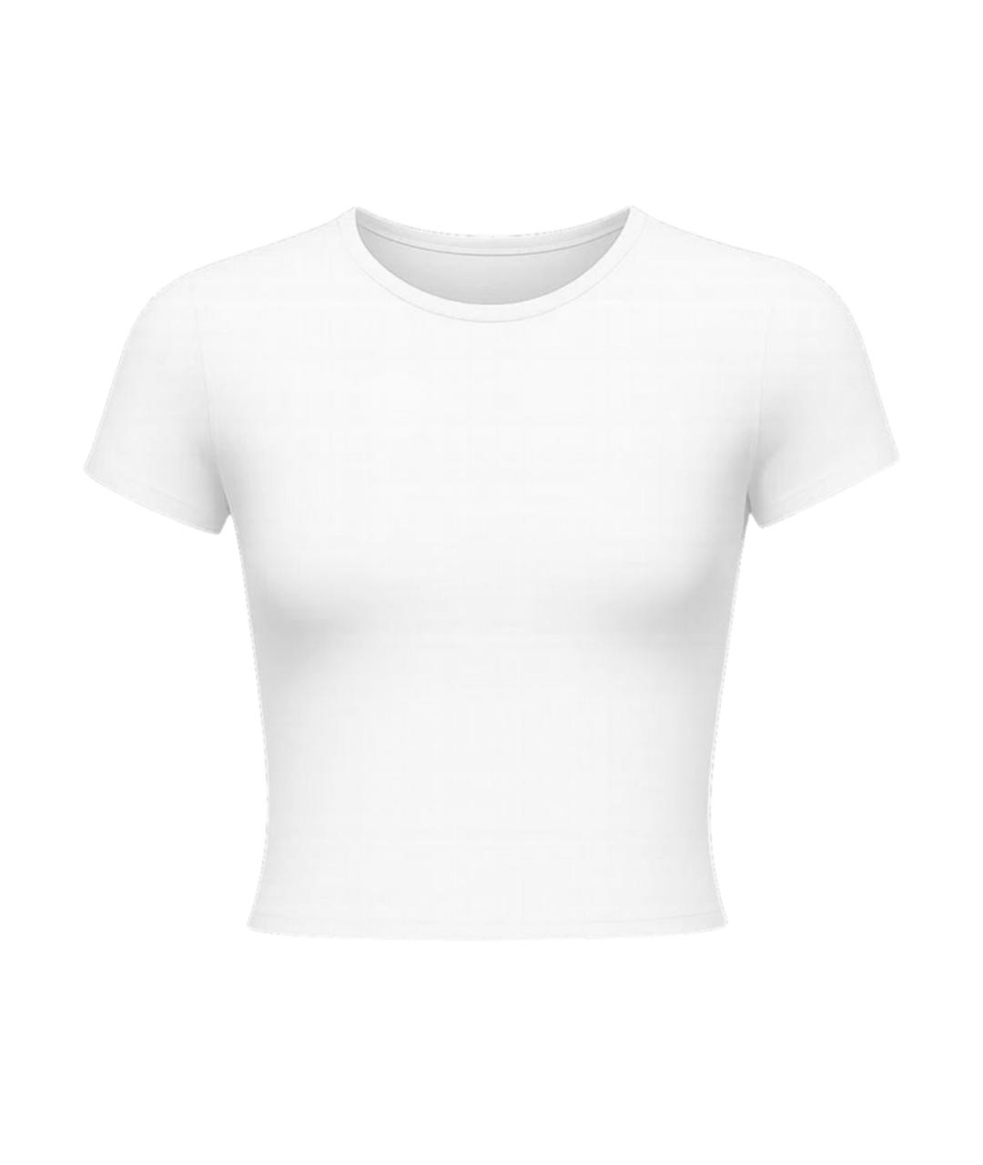 ALO YOGA Белая синтетическая футболка, фото 1