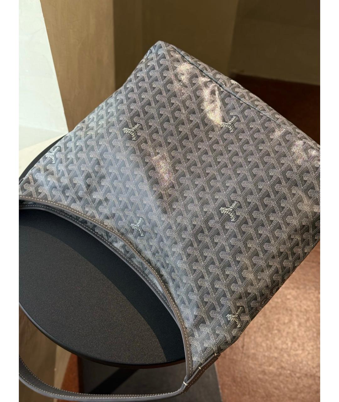 GOYARD Серая сумка с короткими ручками из искусственной кожи, фото 8