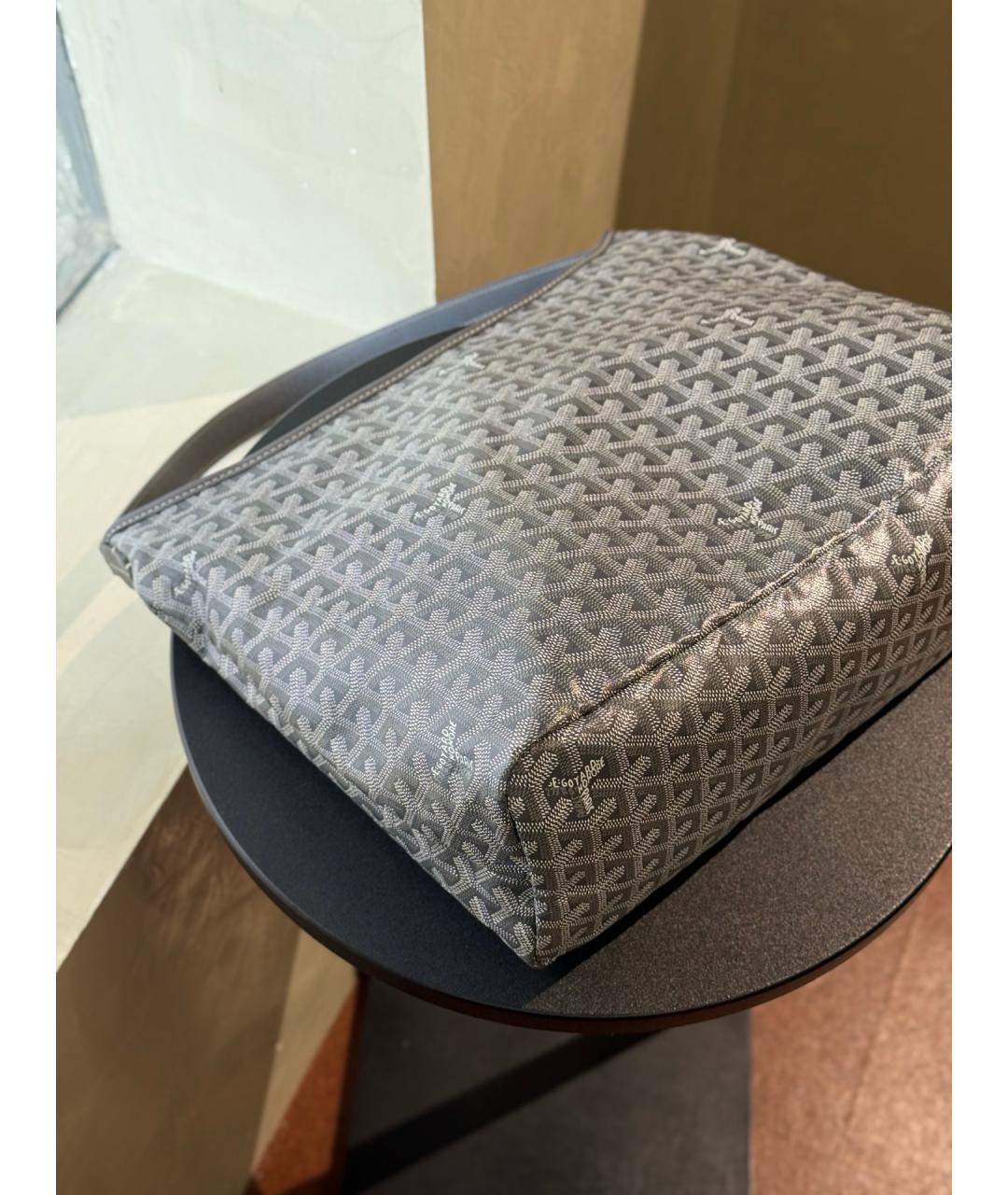GOYARD Серая сумка с короткими ручками из искусственной кожи, фото 9