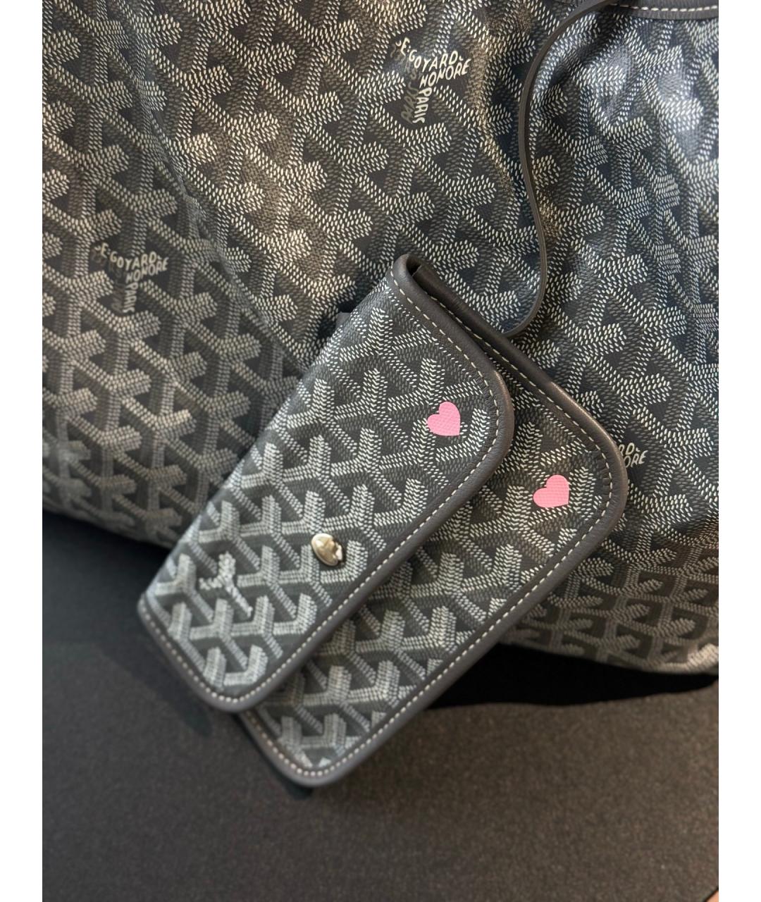GOYARD Серая сумка с короткими ручками из искусственной кожи, фото 2