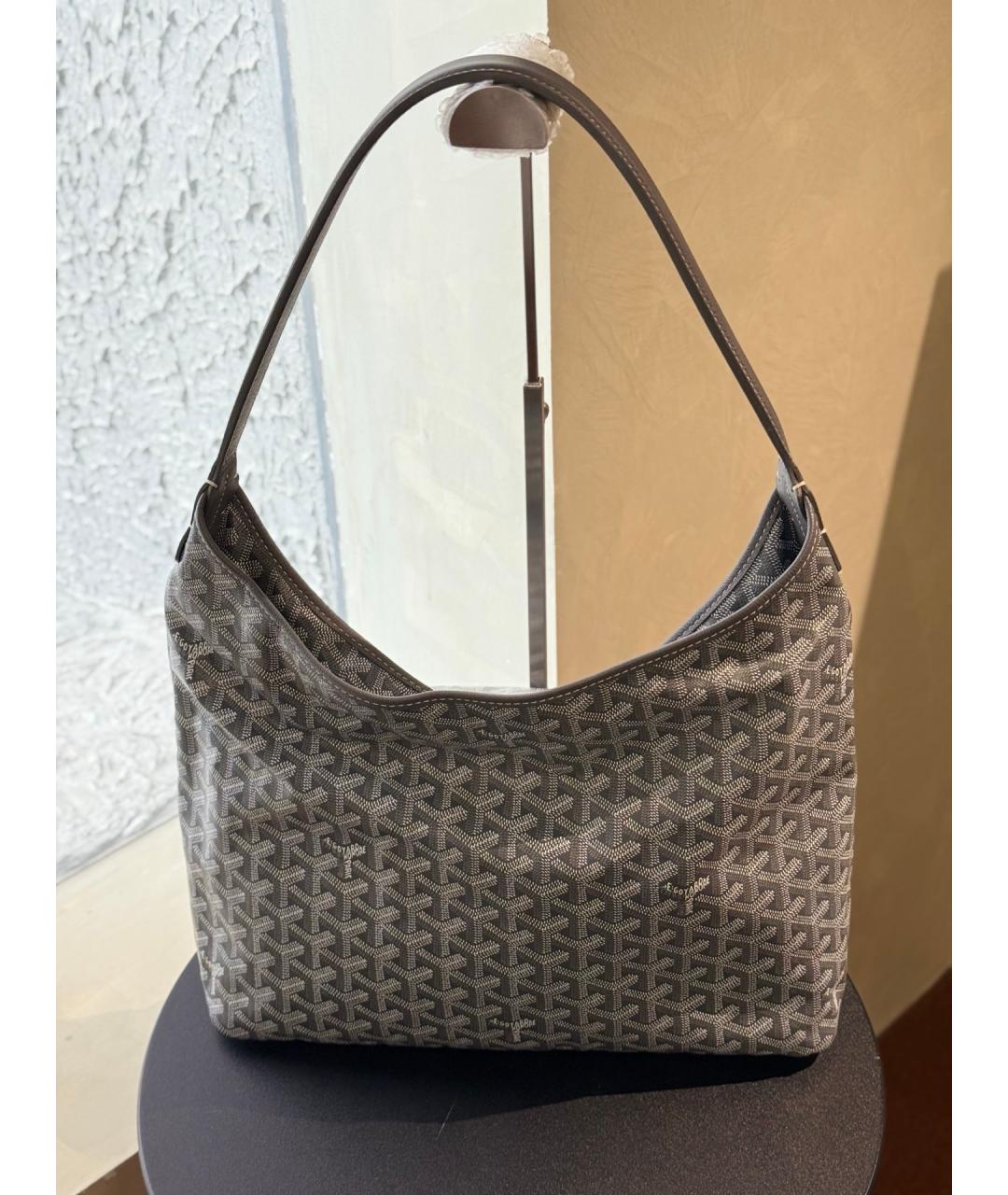 GOYARD Серая сумка с короткими ручками из искусственной кожи, фото 6