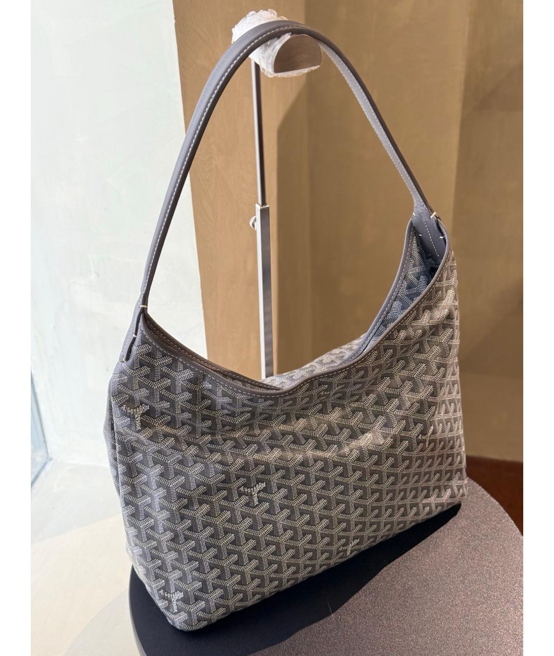 GOYARD Серая сумка с короткими ручками из искусственной кожи, фото 7