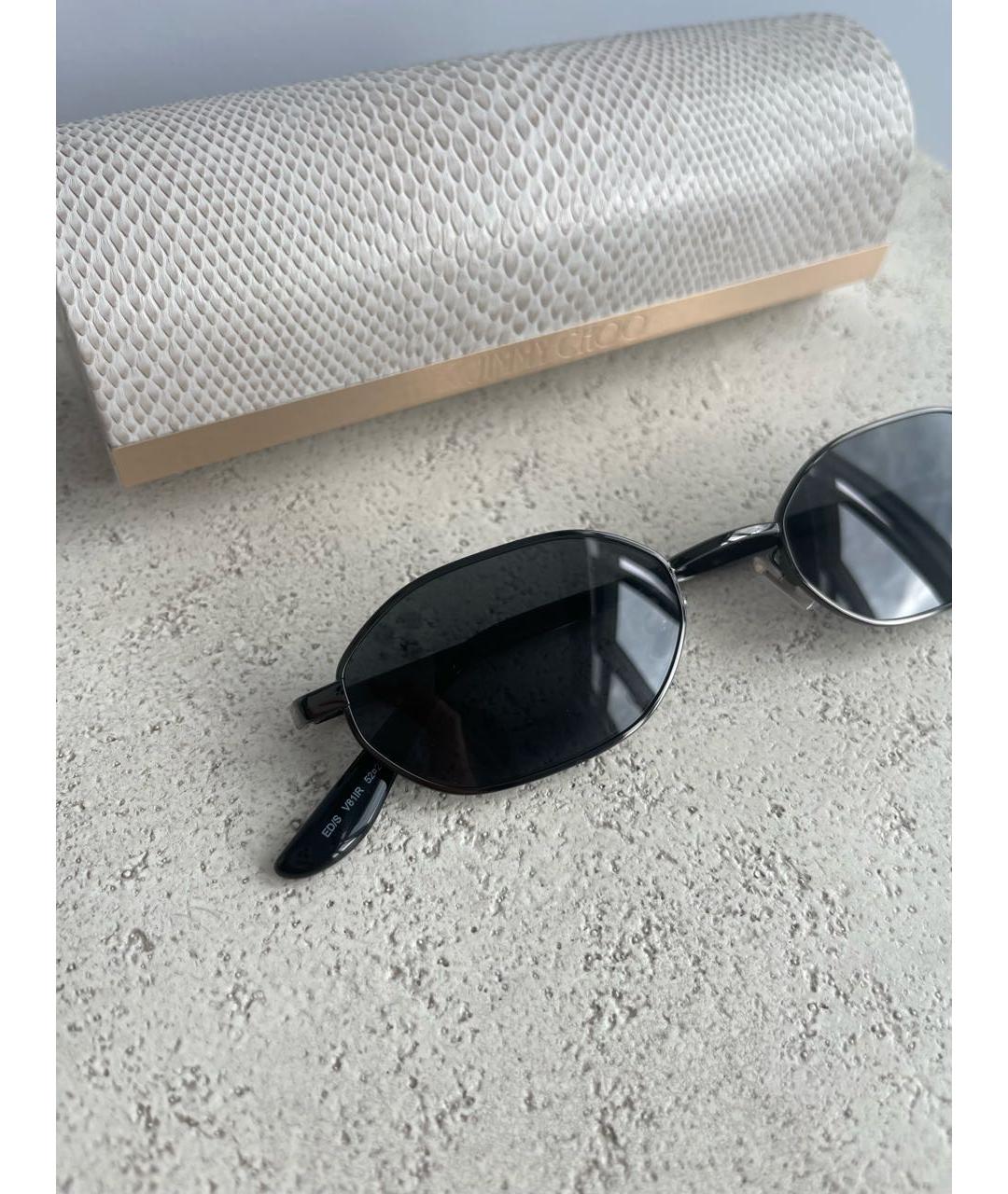 JIMMY CHOO Черные металлические солнцезащитные очки, фото 6